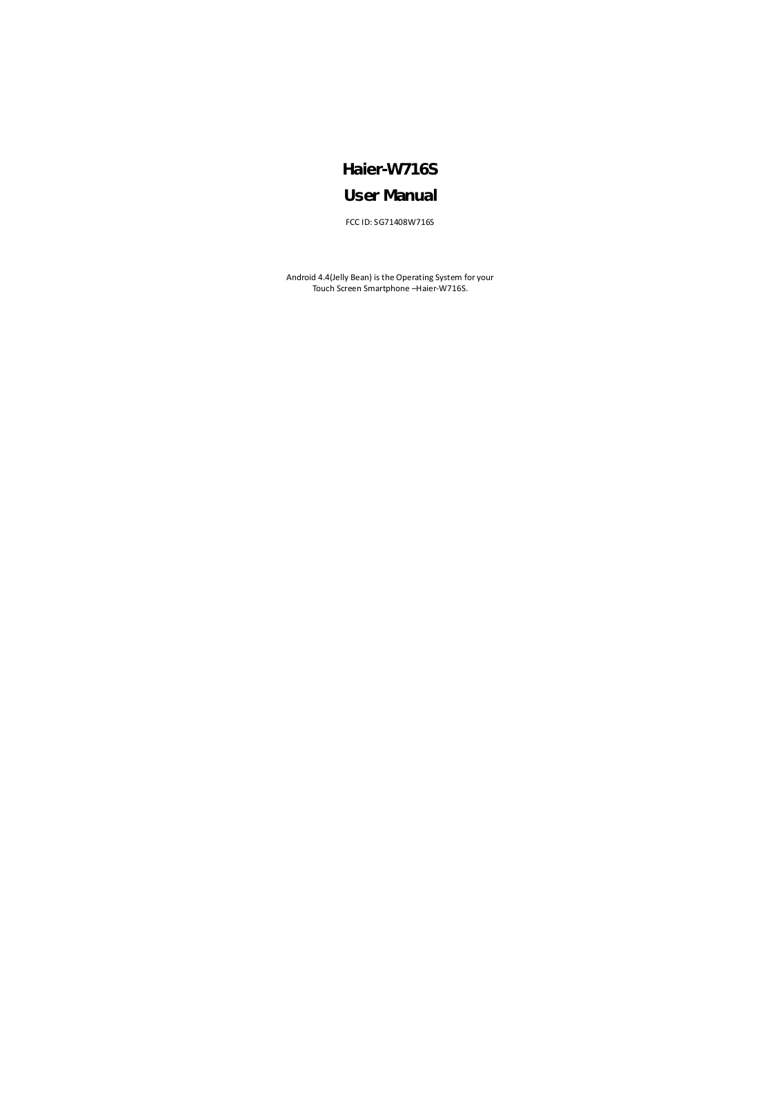 Haier Telecom 1408W716S User Manual