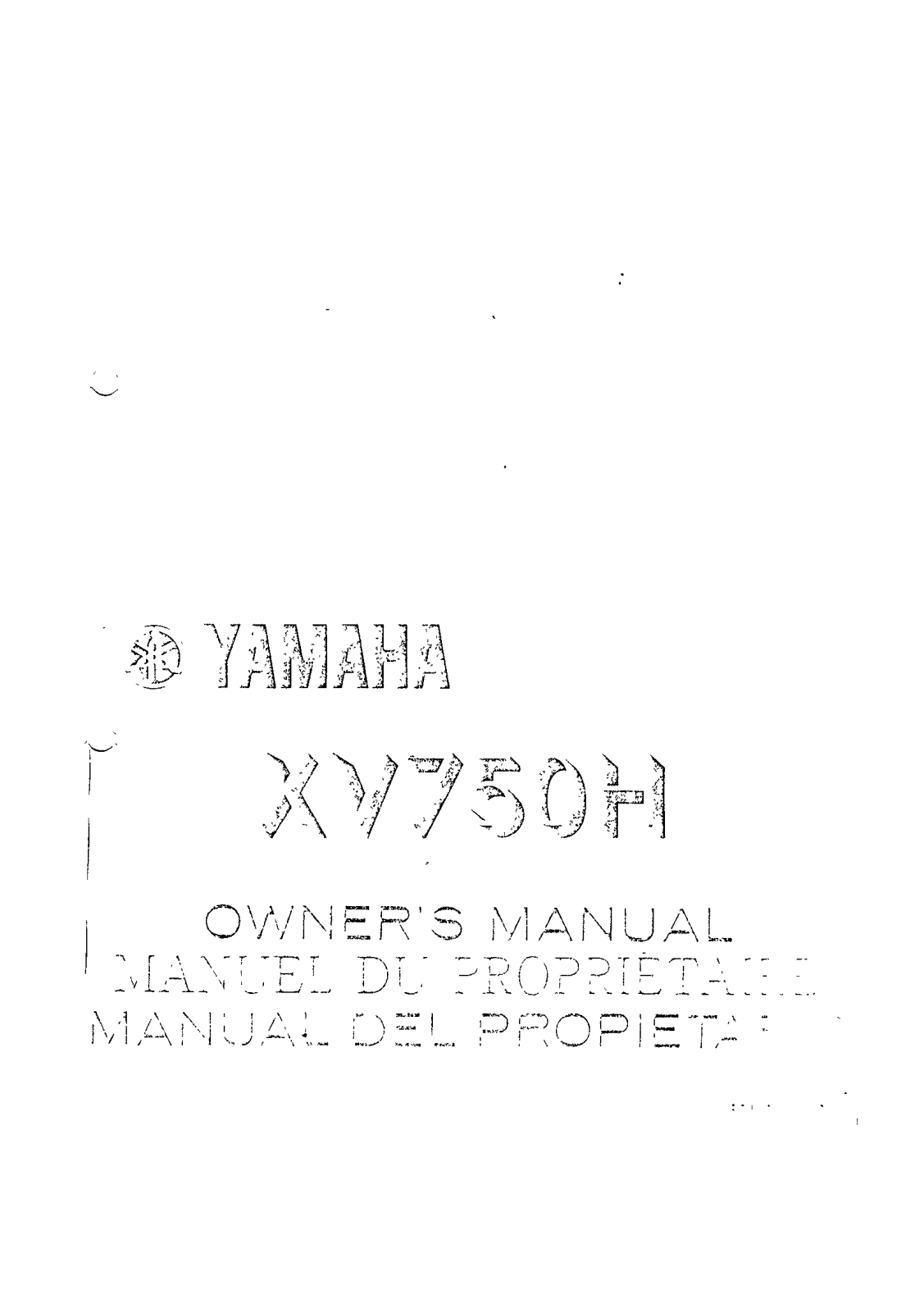 Yamaha XV750 H 1981 Owner's manual