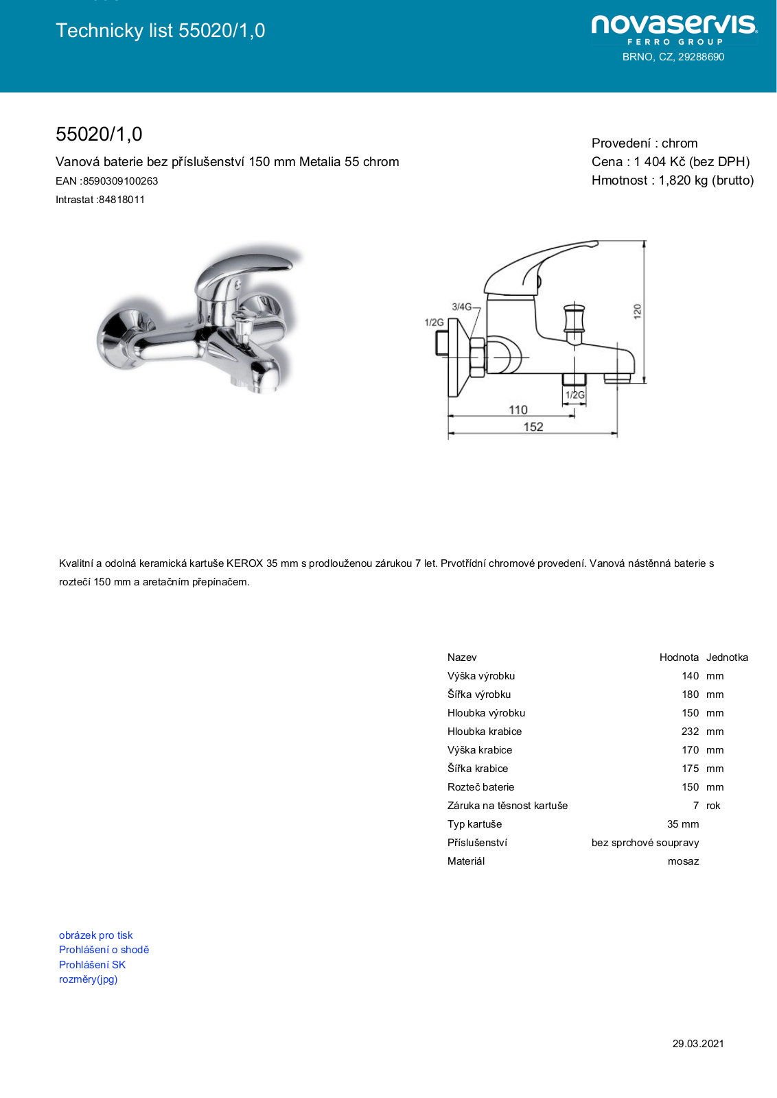 Novaservis 55020/1.0 User guide - ManualMachine.com