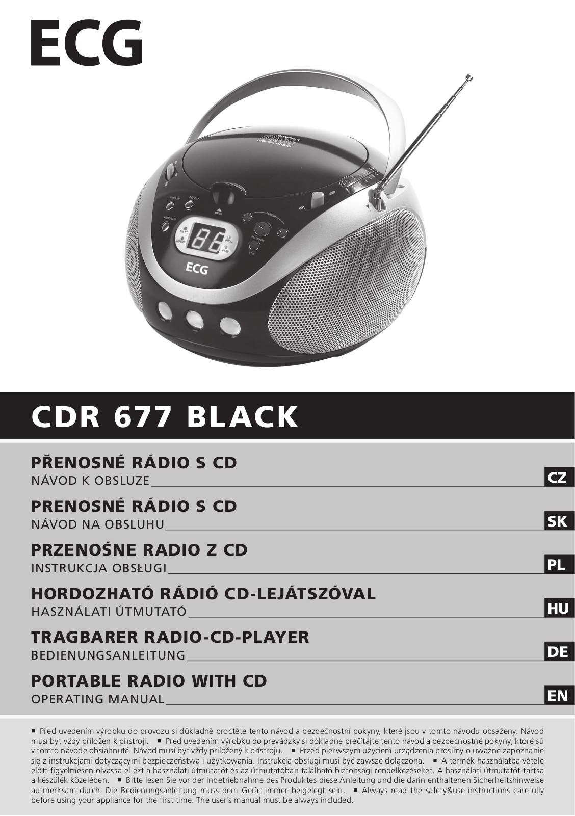 ECG CDR 677 BLACK User Manual