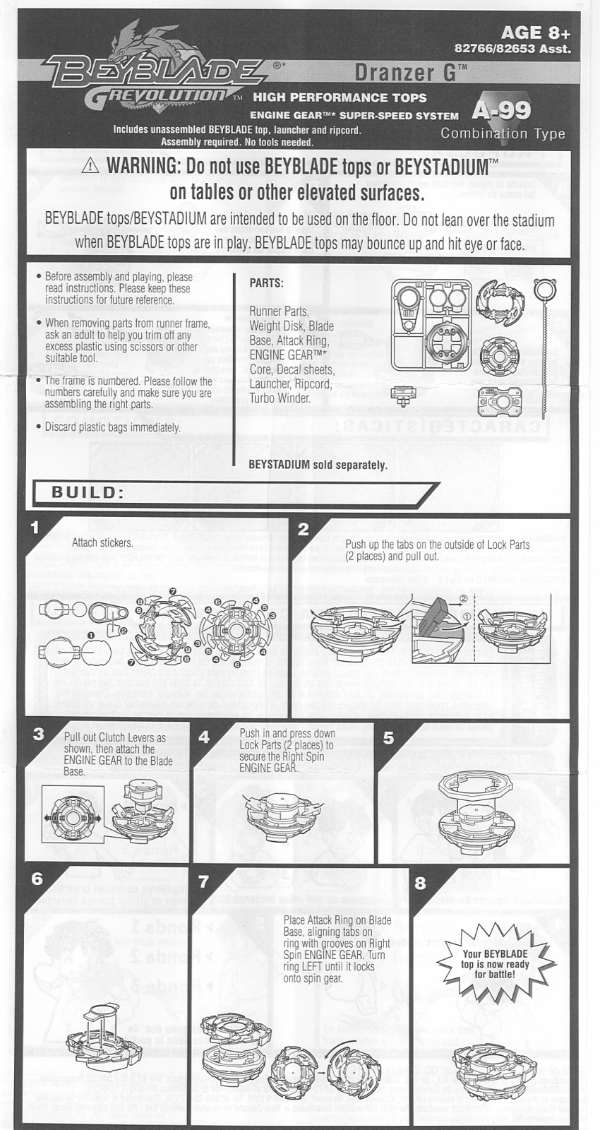 HASBRO Beyblade Grevolution Dranzer G User Manual