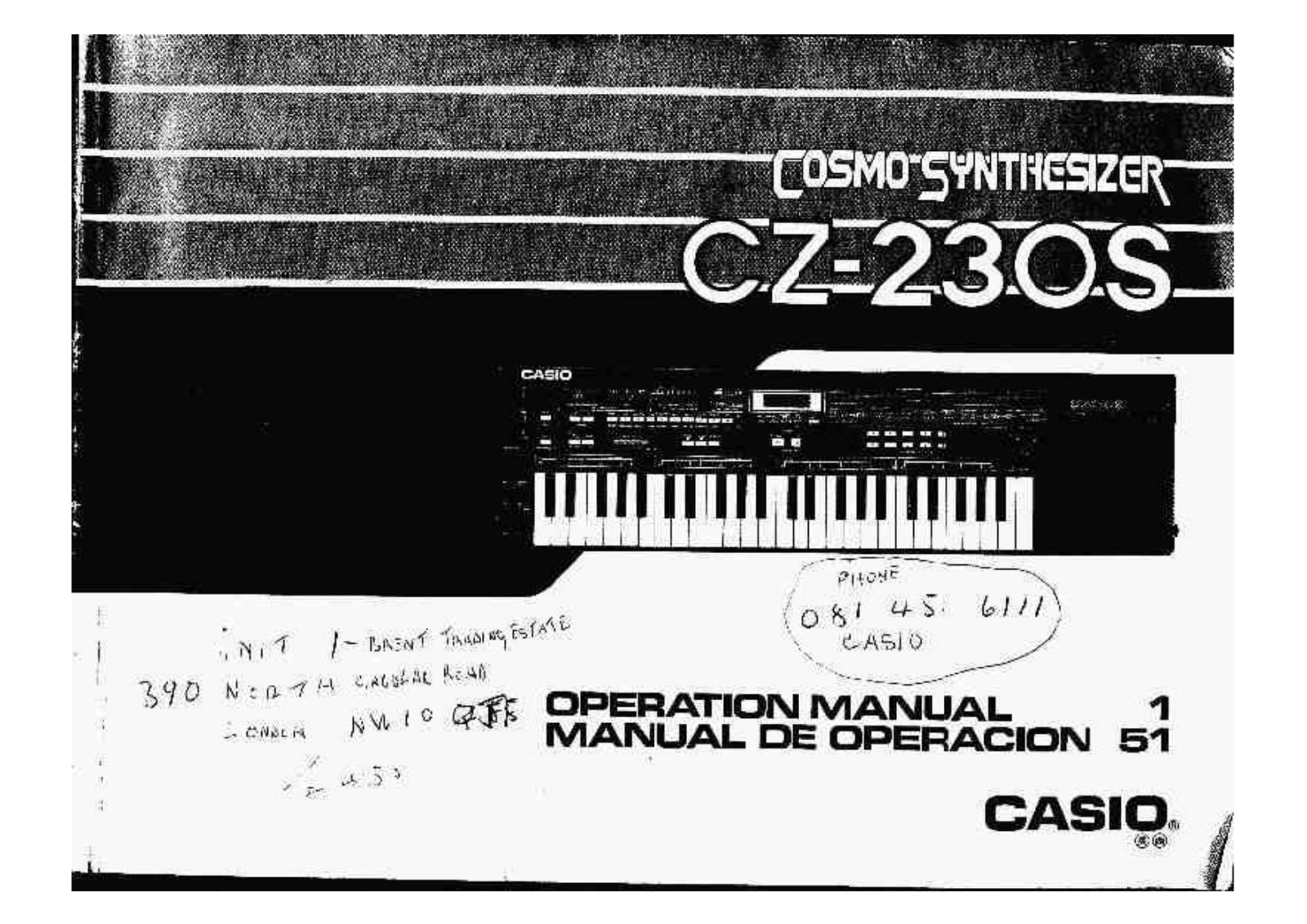Casio CZ-230S User Manual