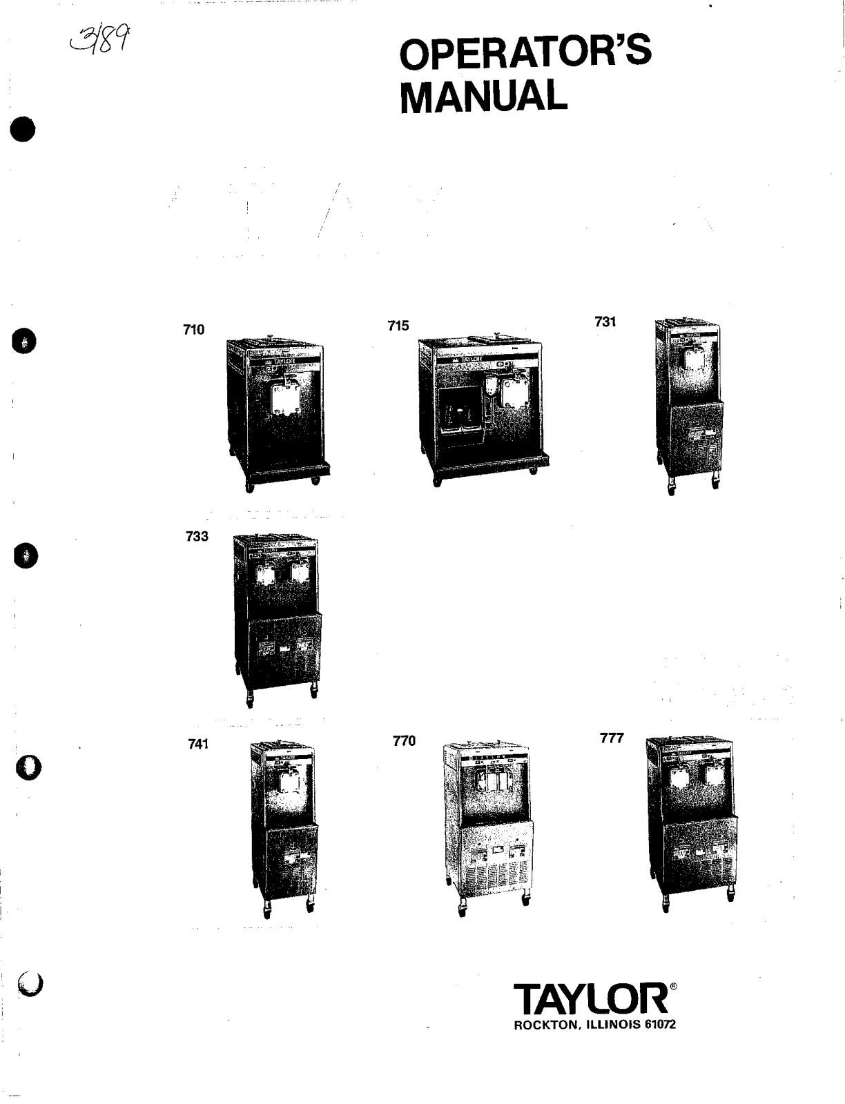 Taylor 715 Installation  Manual