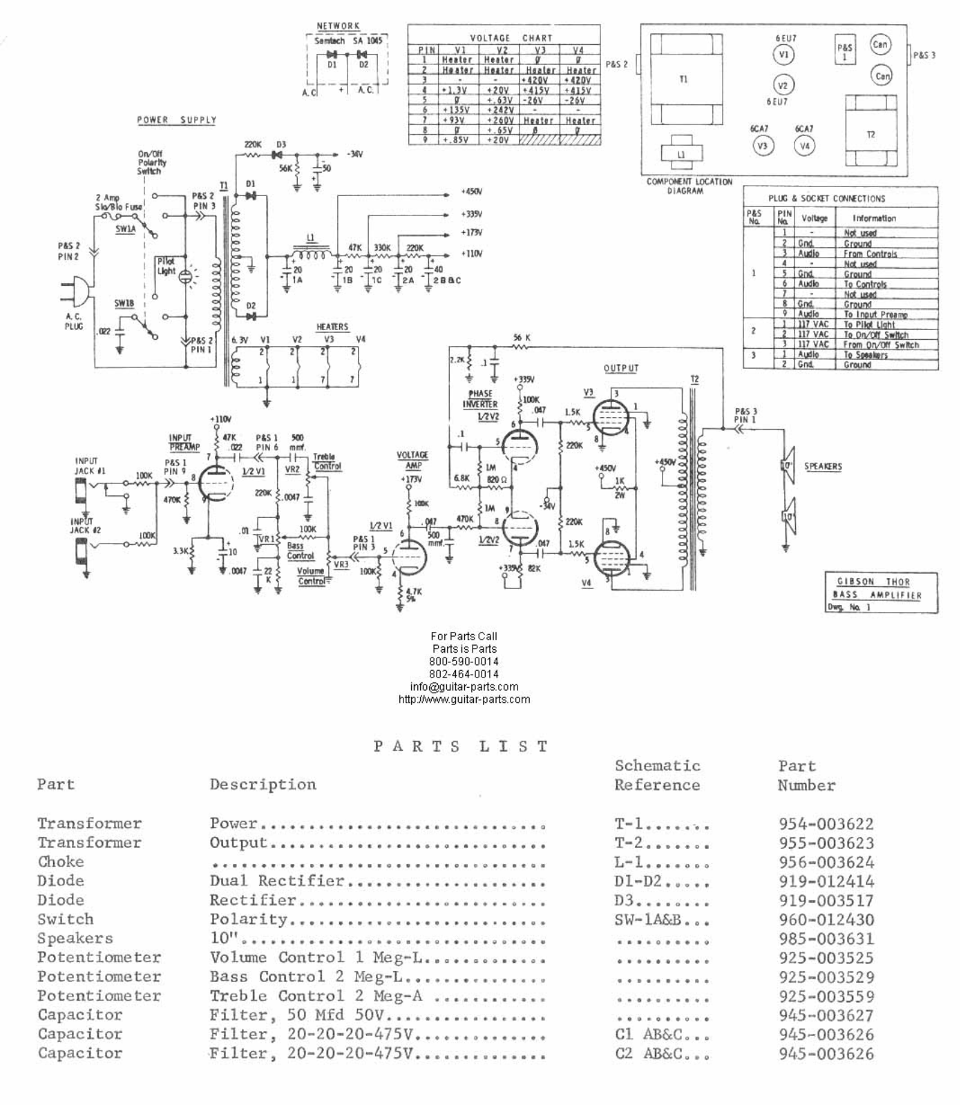 Gibson thorbass schematic