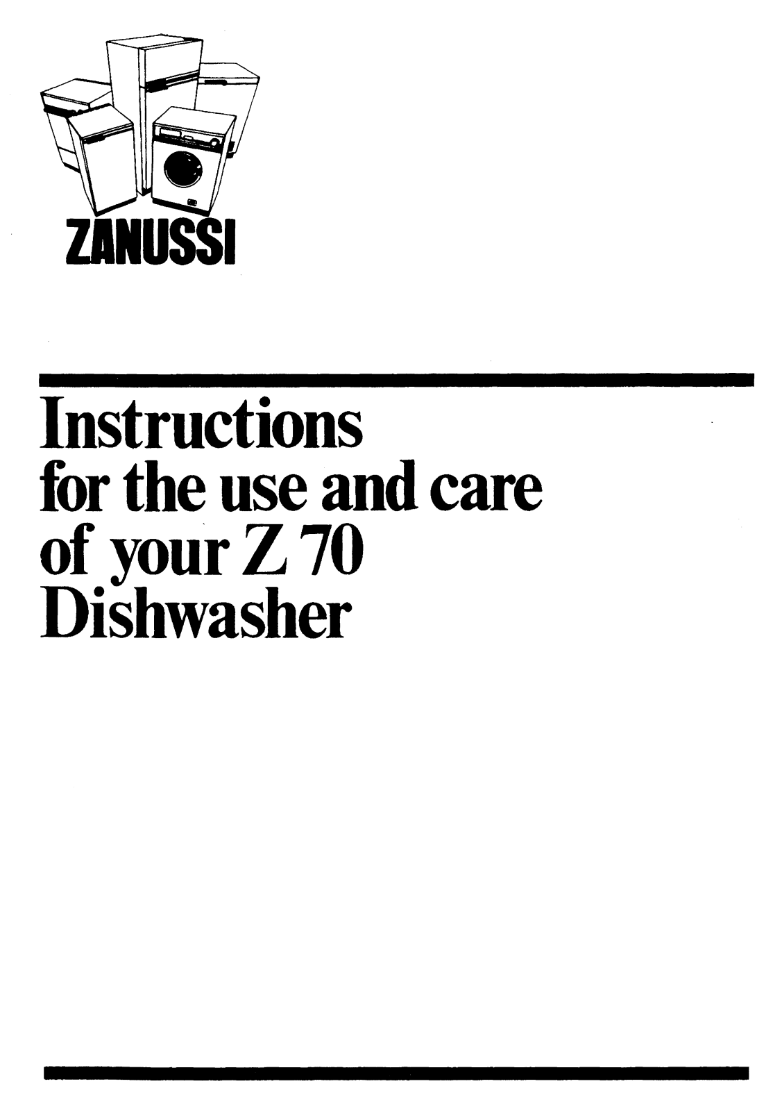 Zanussi Z 70 User Manual