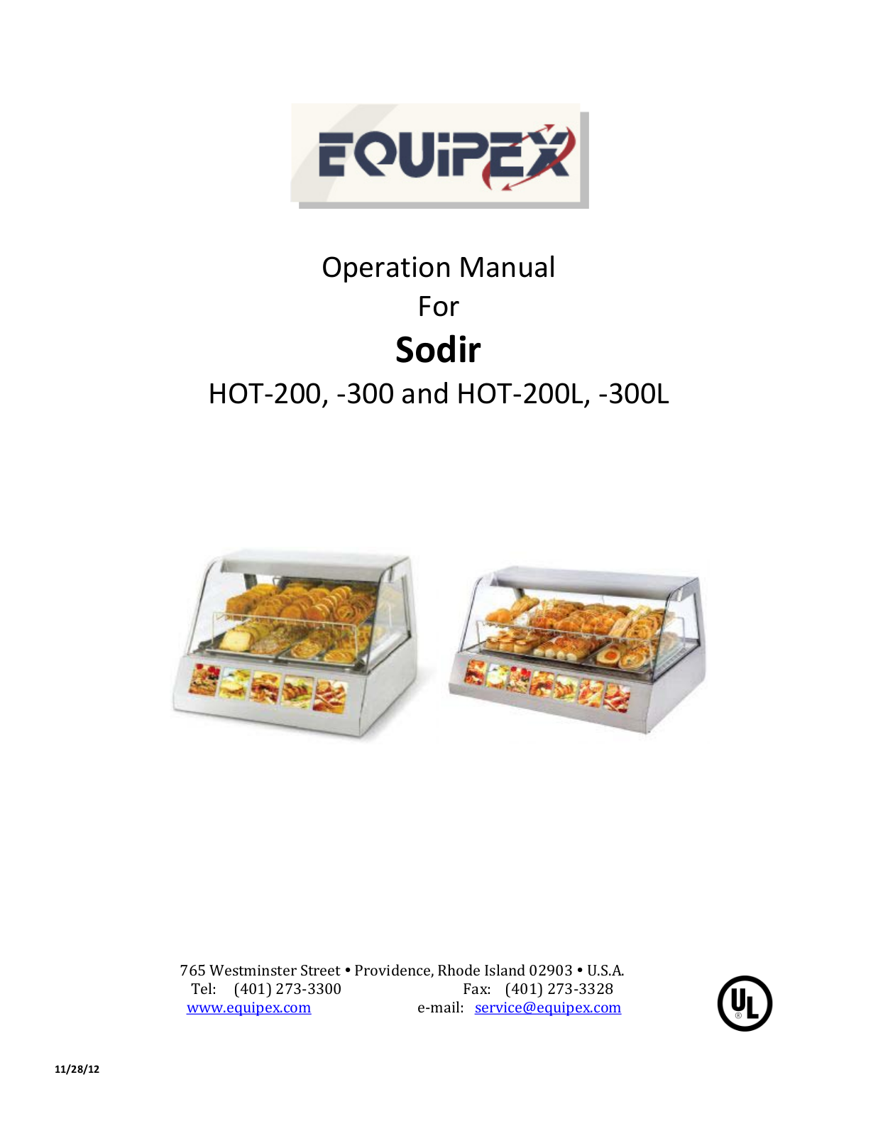 Equipex HOT 200 Installation  Manual