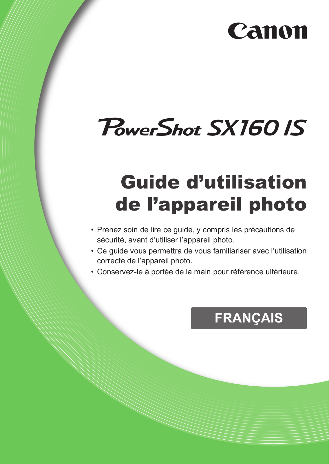 CANON SX160 IS User Manual