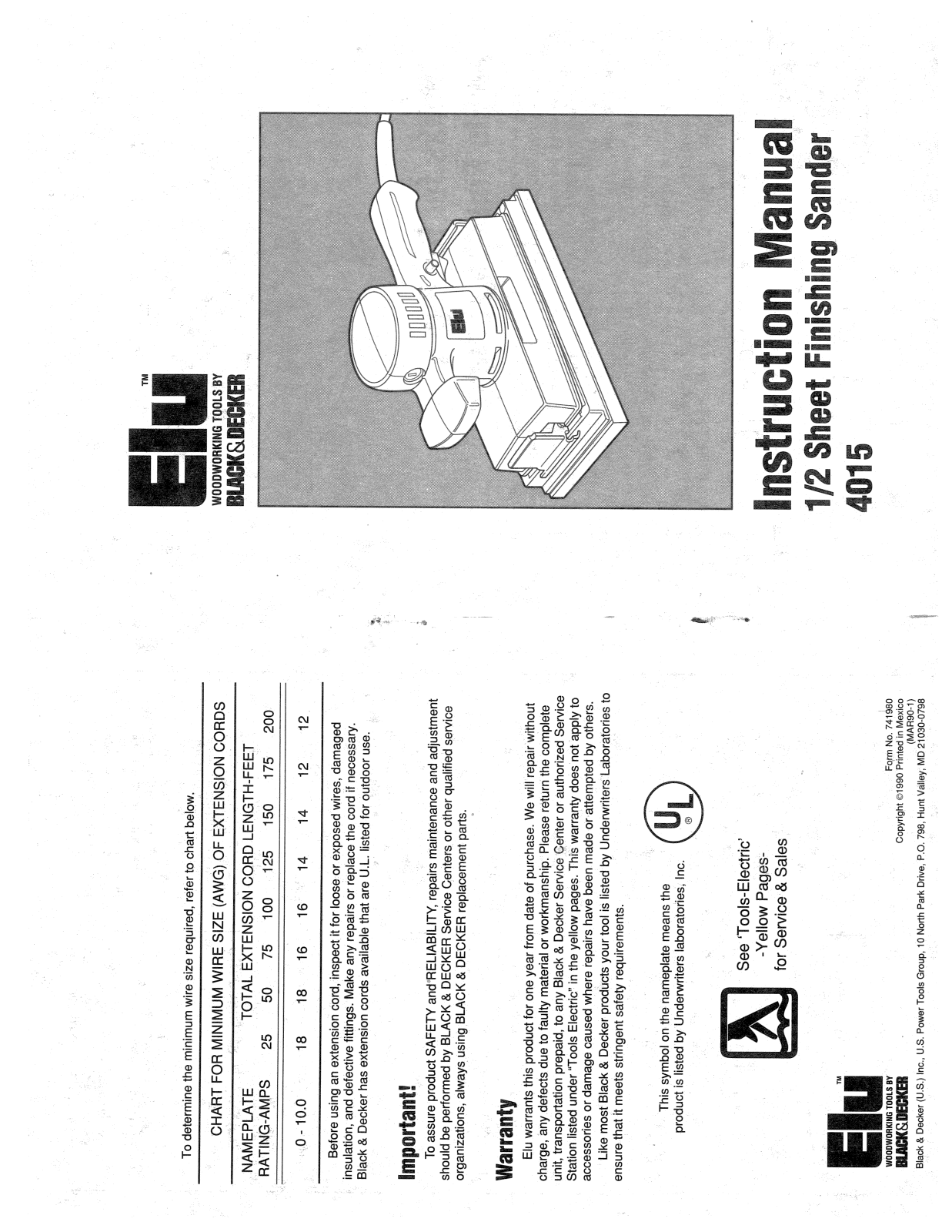 Black & Decker 4015 User Manual