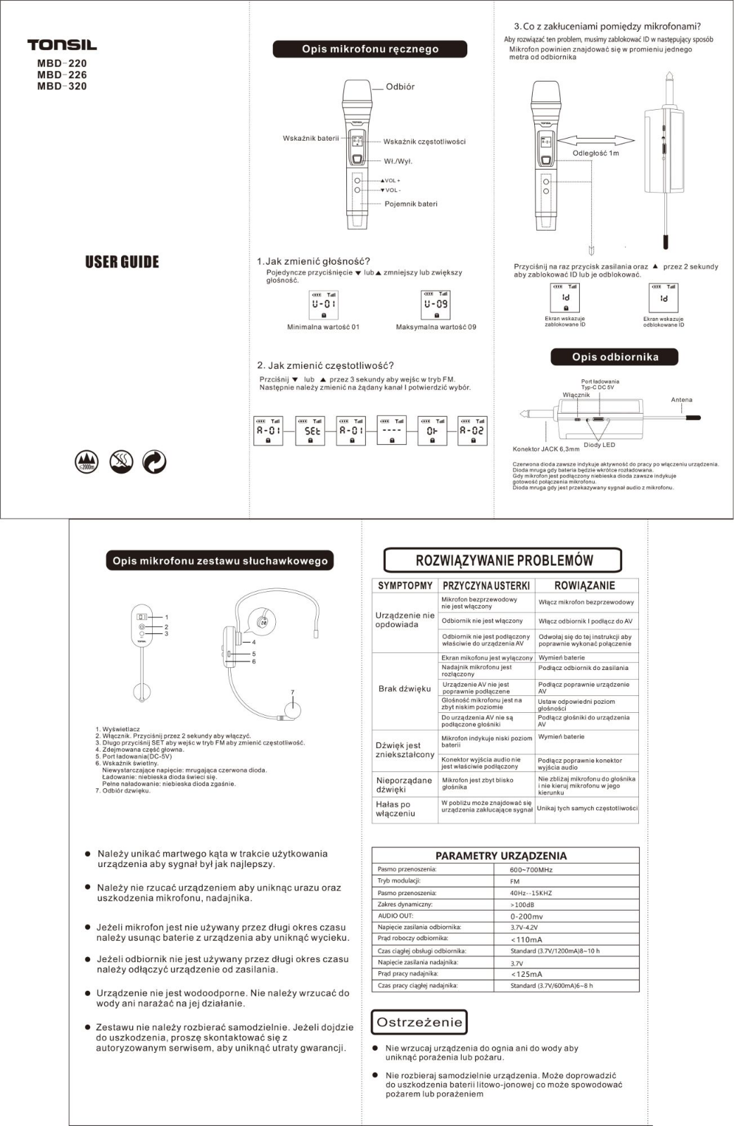 TONSIL MBD-220, MBD-226, MBD-320 User guide - ManualMachine.com