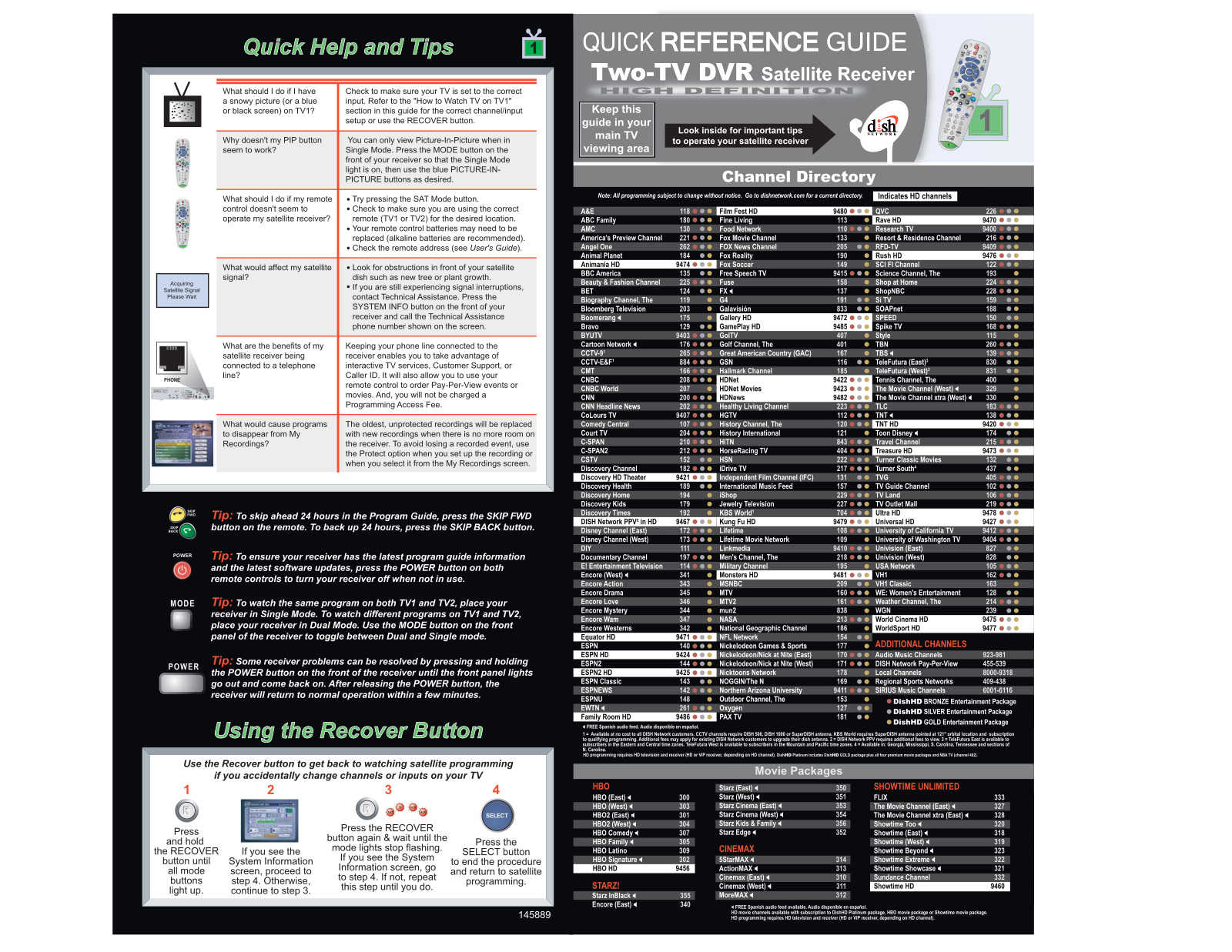 Dish Network Two-TV DVR User Manual