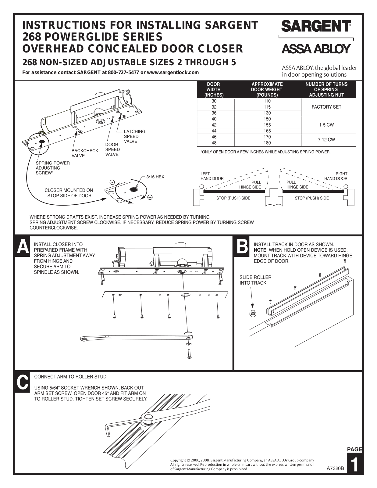 SARGENT 268 User Manual