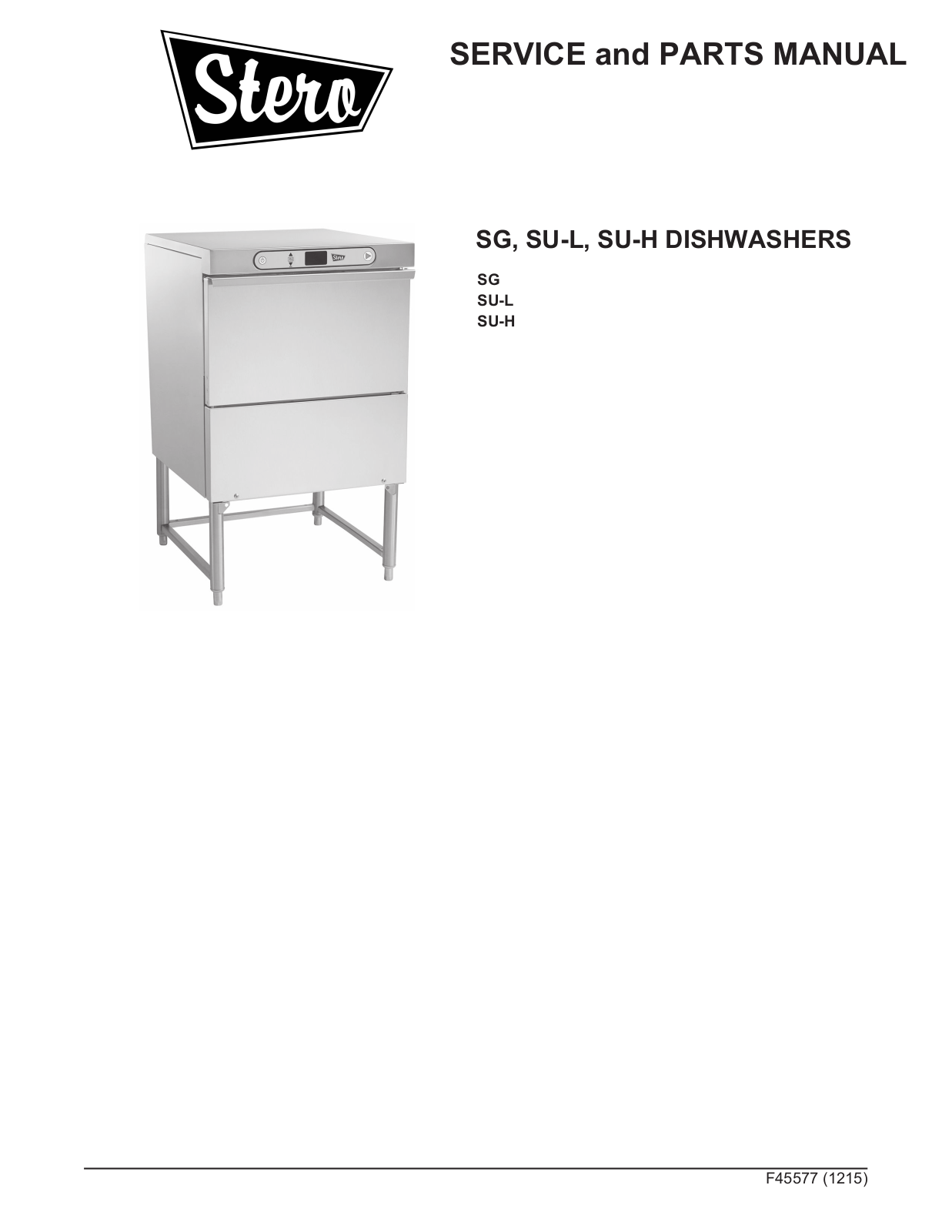 Stero Dishwasher SG-36 Installation Manual