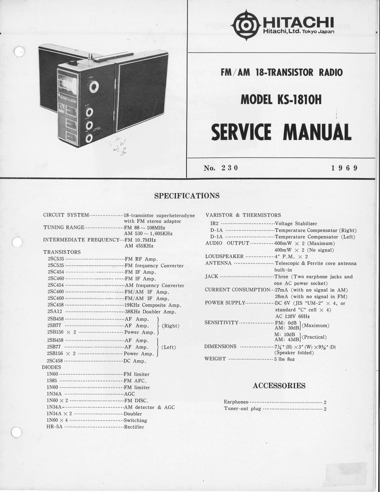 Hitachi KS-1810-H Service Manual