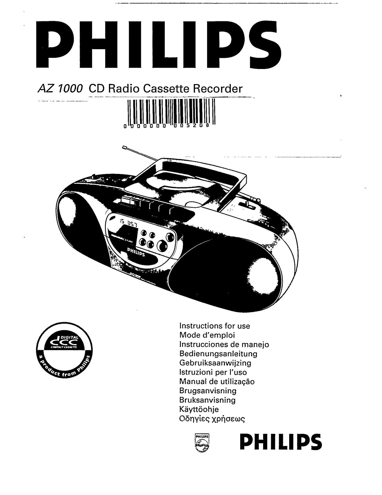 Philips AZ1000/17, AZ1000/05, AZ1000/01, AZ1000/00 User Manual