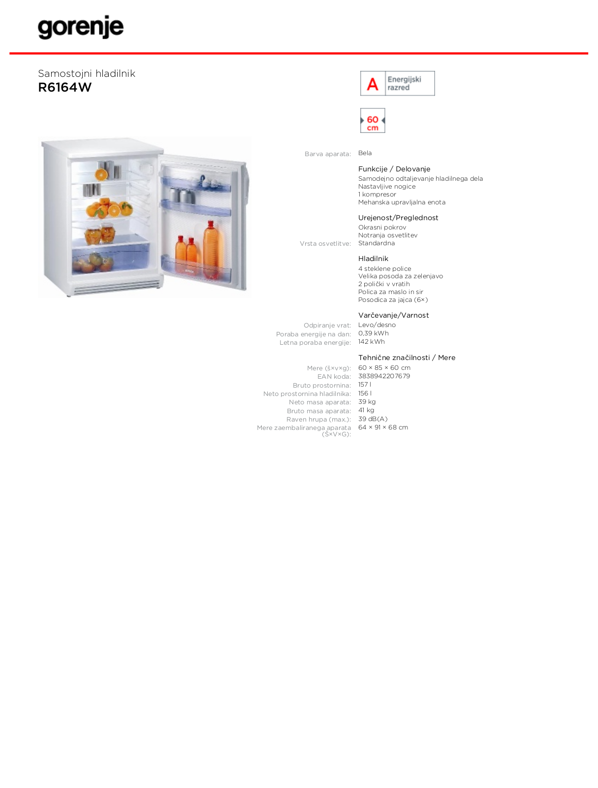 Gorenje R6164W BROCHURE