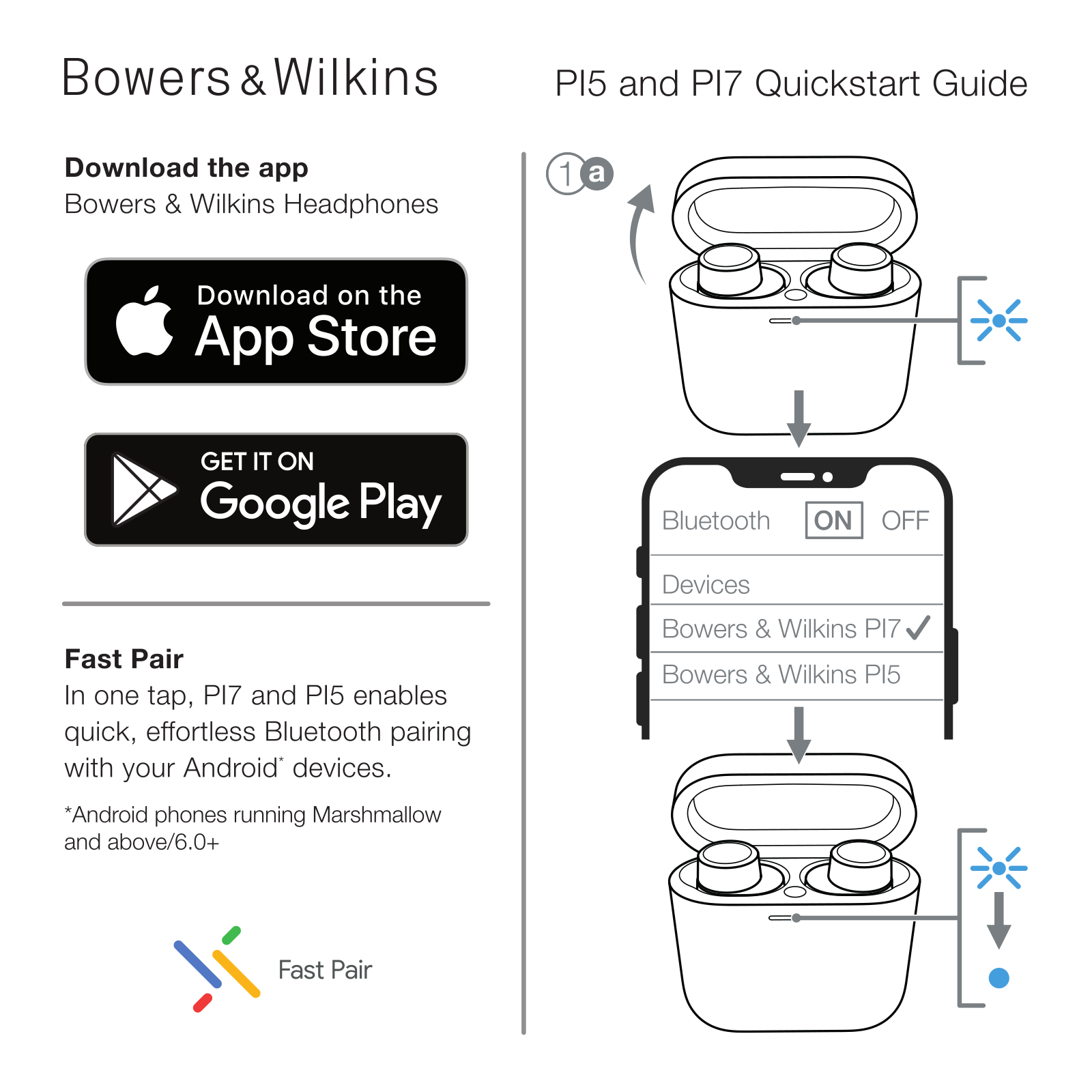 Bowers & Wilkins PI7, PI5 Quick Start Guide