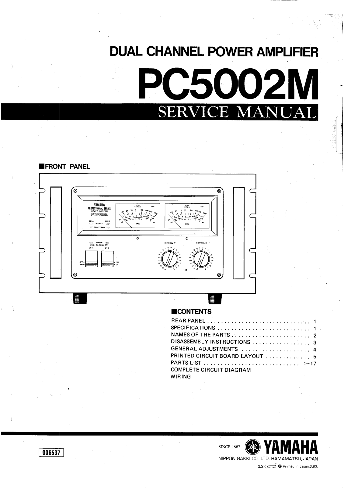 Yamaha PC-5002-M Service Manual