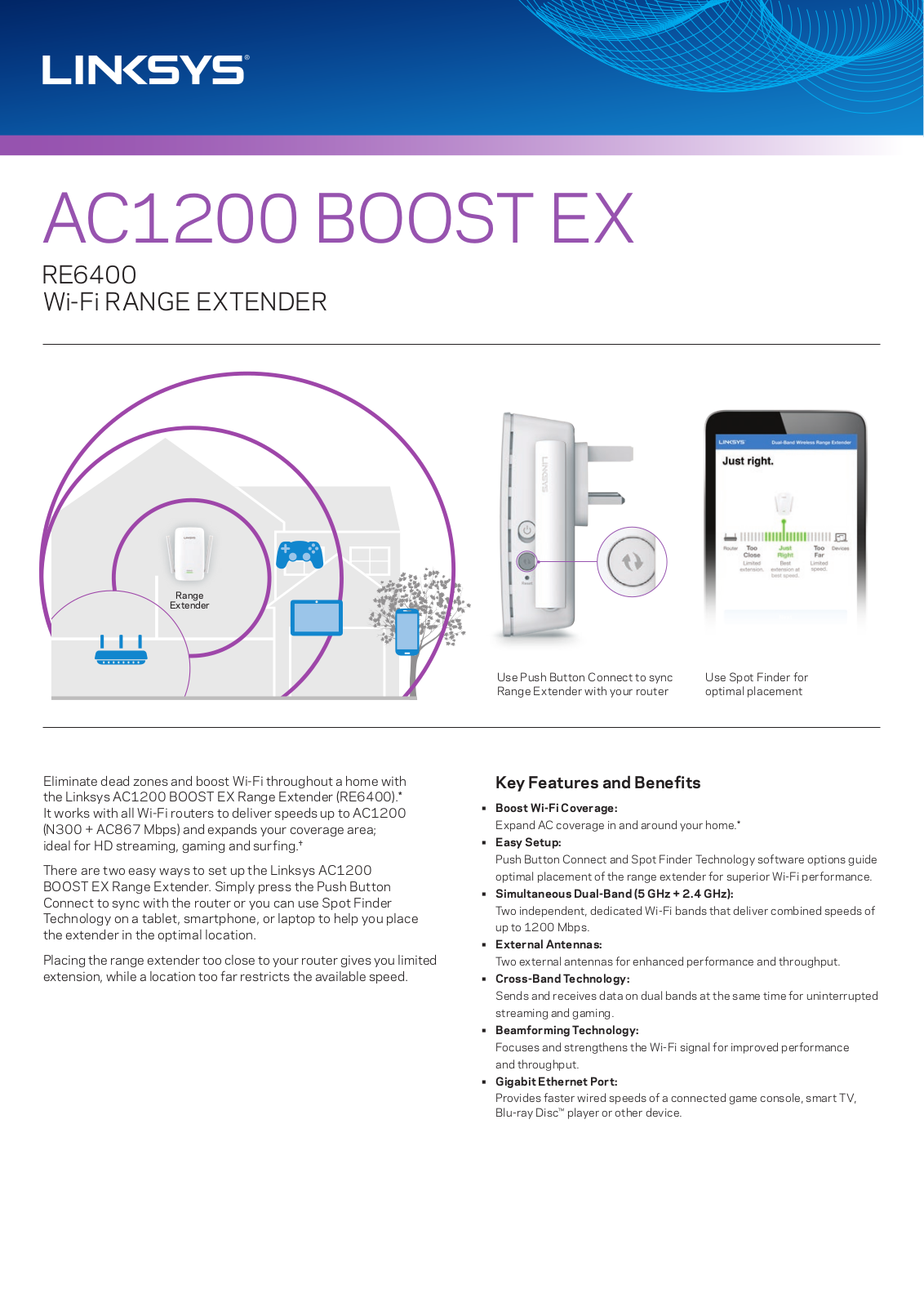 Linksys RE6300-UK Product Data Sheet