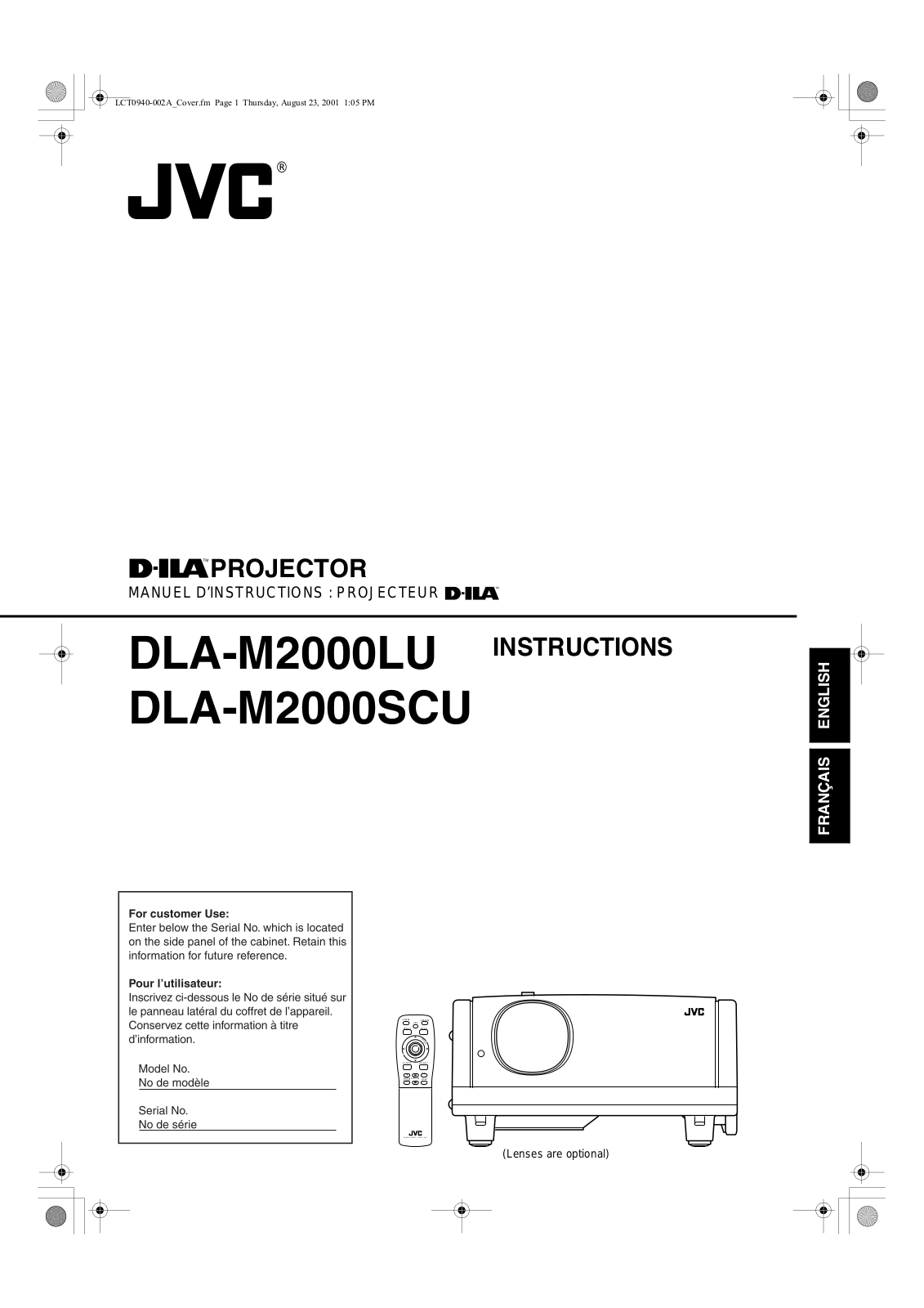 JVC DLA-M2000LU User Manual