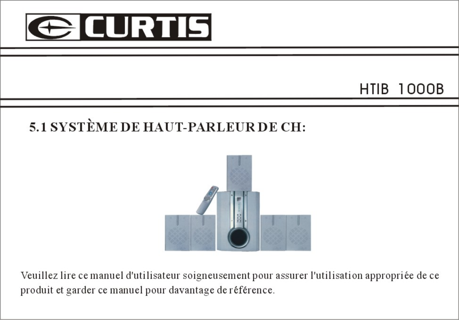 CURTIS HTIB1000 User Manual