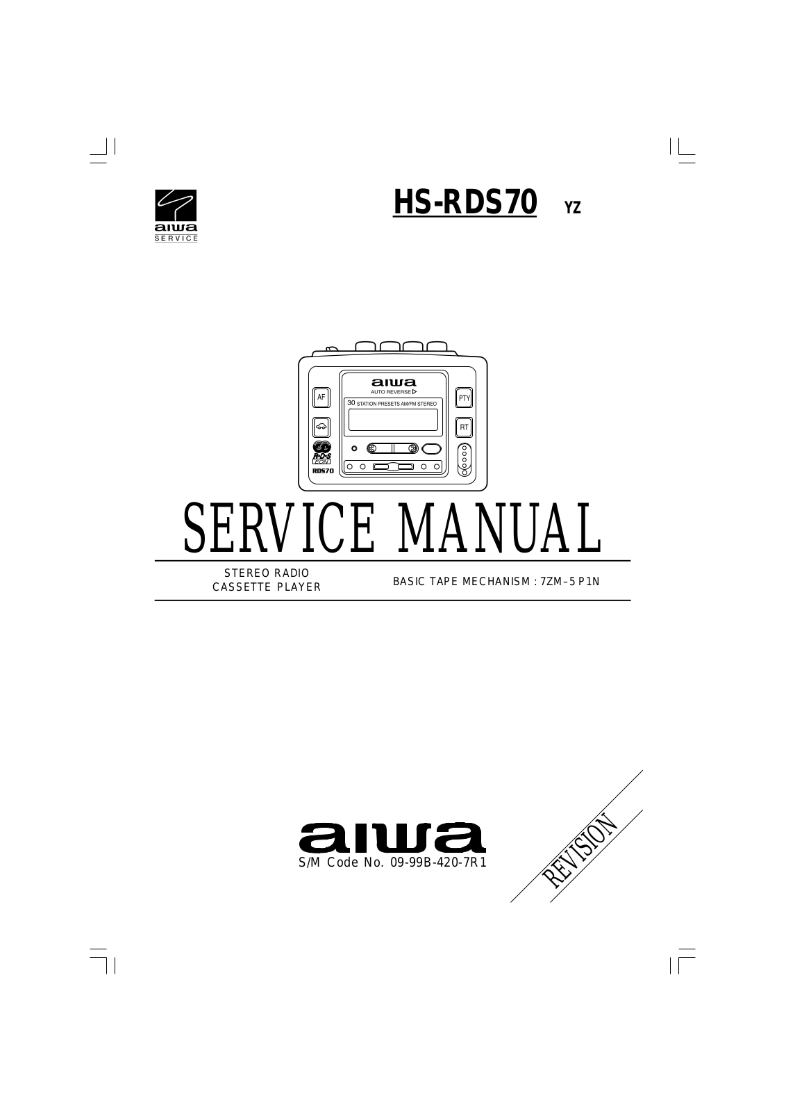 Aiwa HS-RDS70 YZ Service Manual