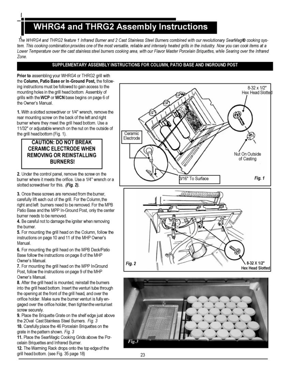 MHP Grills WHRG4DDPS Assembly Guide