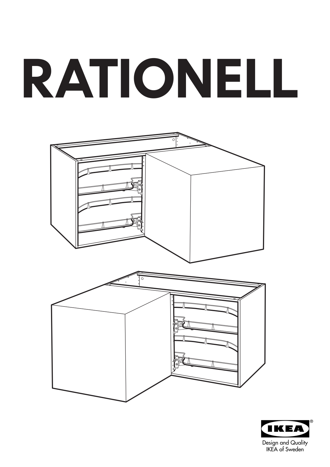 IKEA RATIONELL PULL-OUT FITTING FOR 49  CORNER CABINET Assembly Instruction