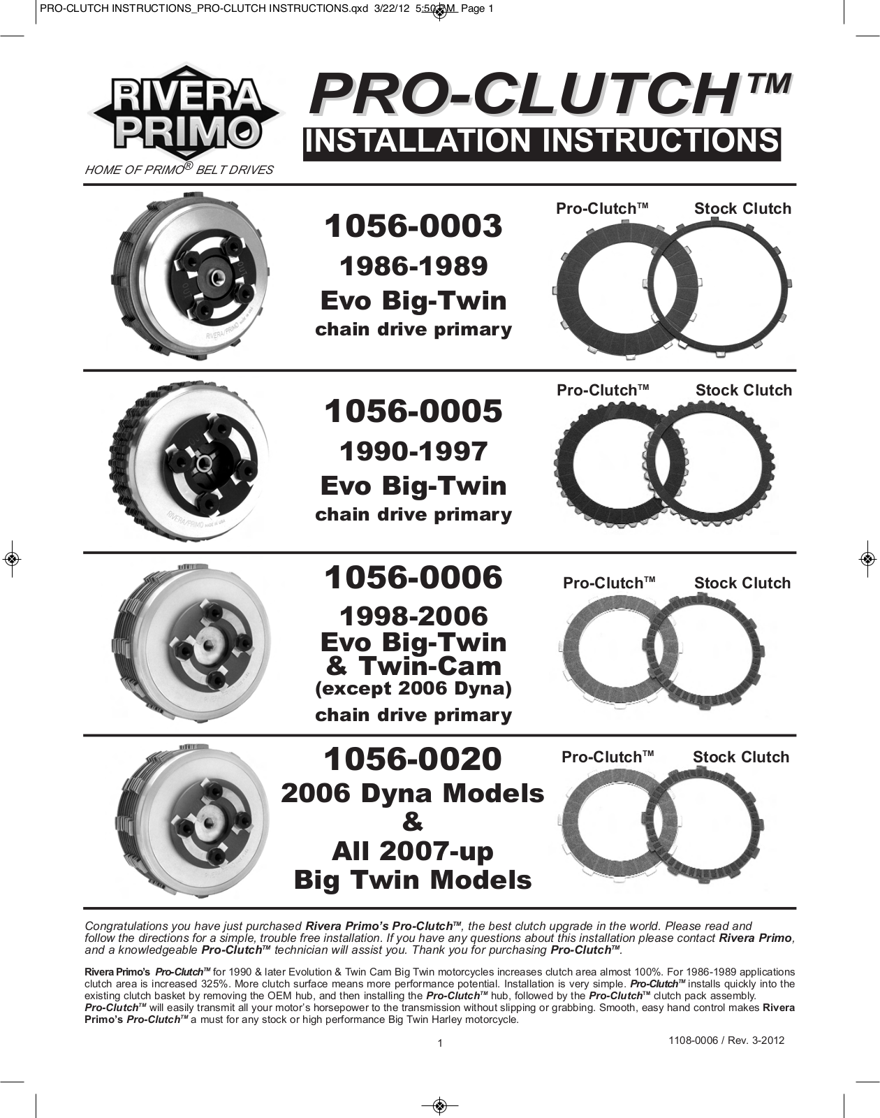 Rivera Primo 1056-0020 User Manual