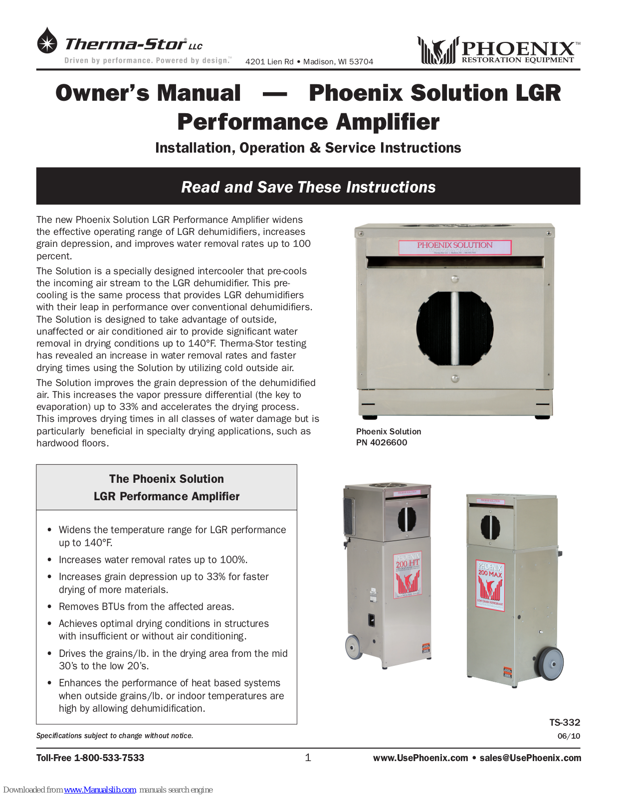 Phoenix 4026600, Solution Owner's Manual