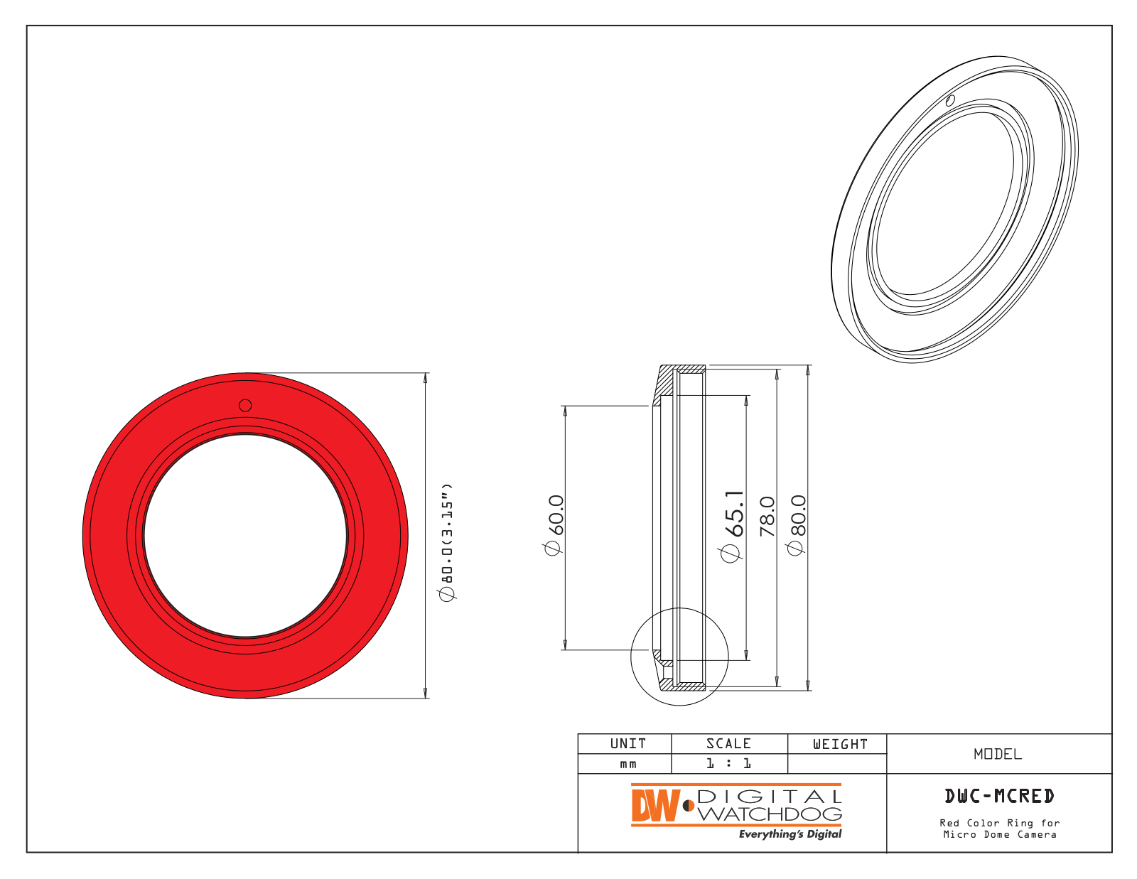 Digital Watchdog DWC-MCRED Specsheet