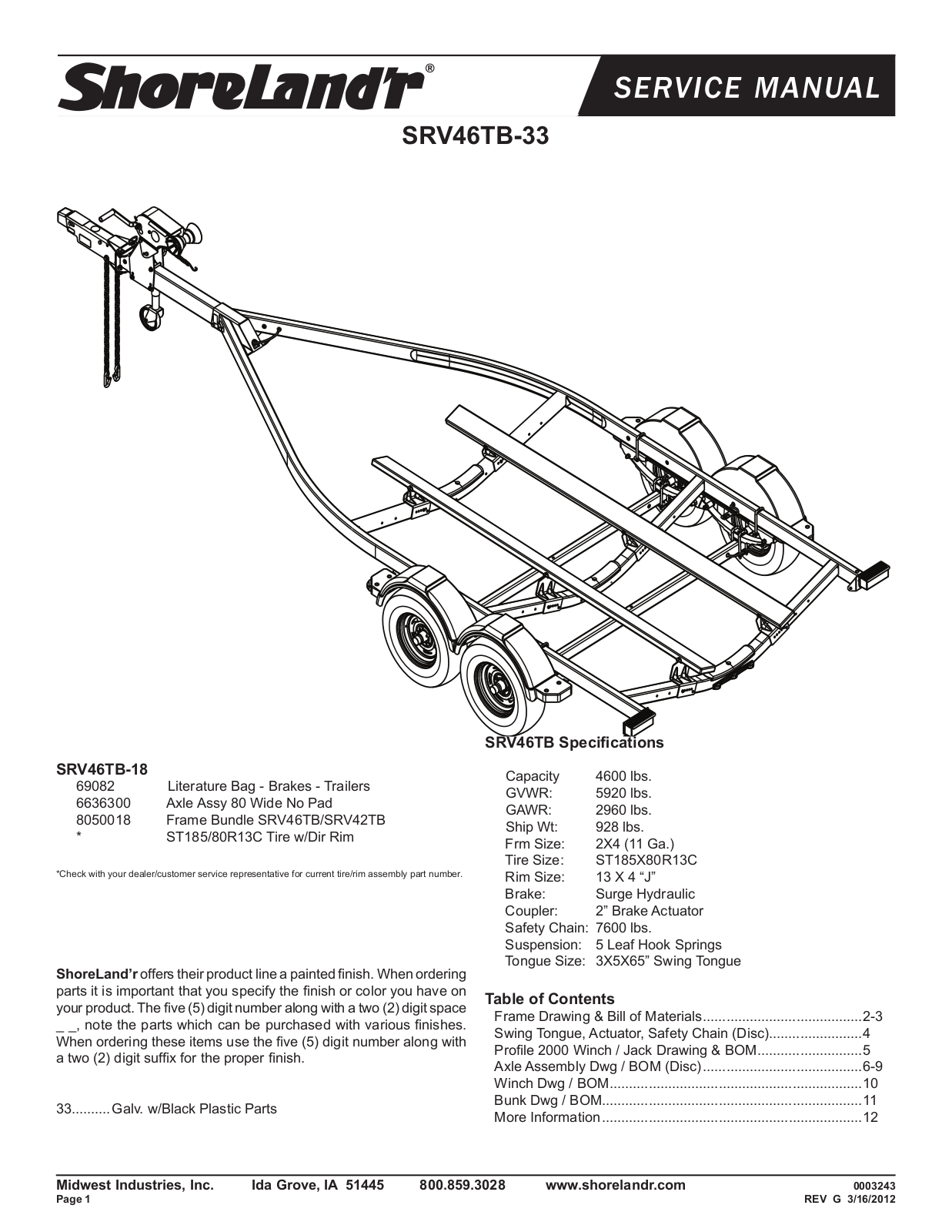 ShoreLand'r SRV46TB User Manual V.1