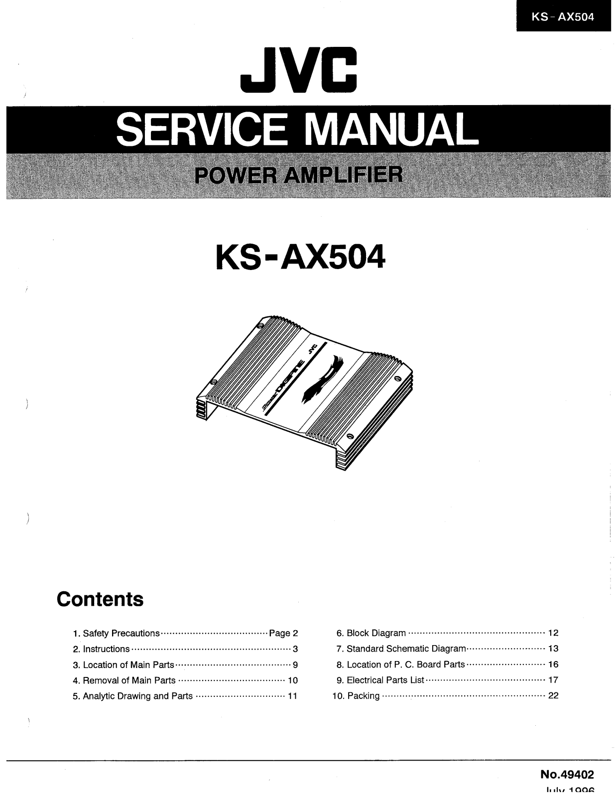JVC KS-AX504 Service Manual