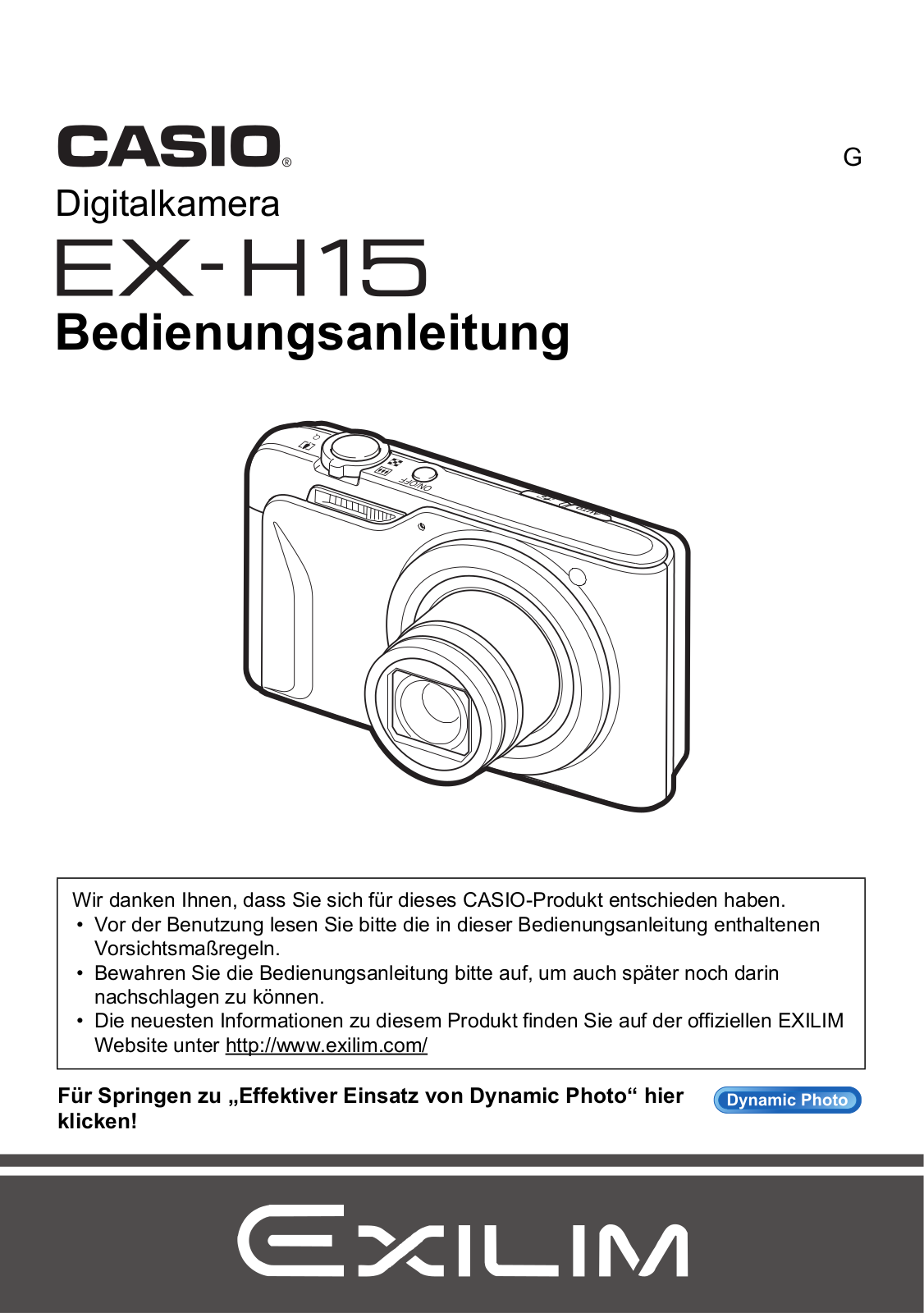 Casio EX-H15 User guide
