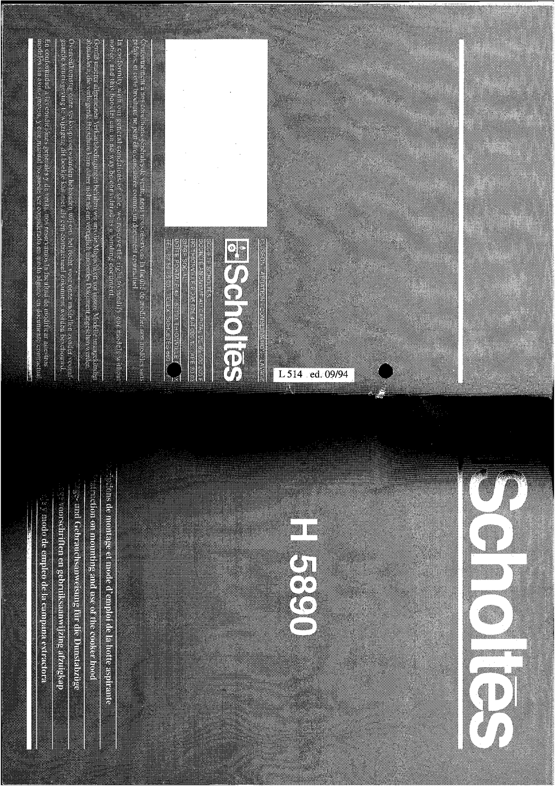 Scholtès H 5890 User Manual