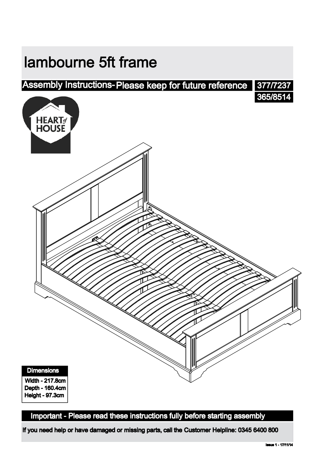 Argos Lambourne 5ft frame ASSEMBLY INSTRUCTIONS