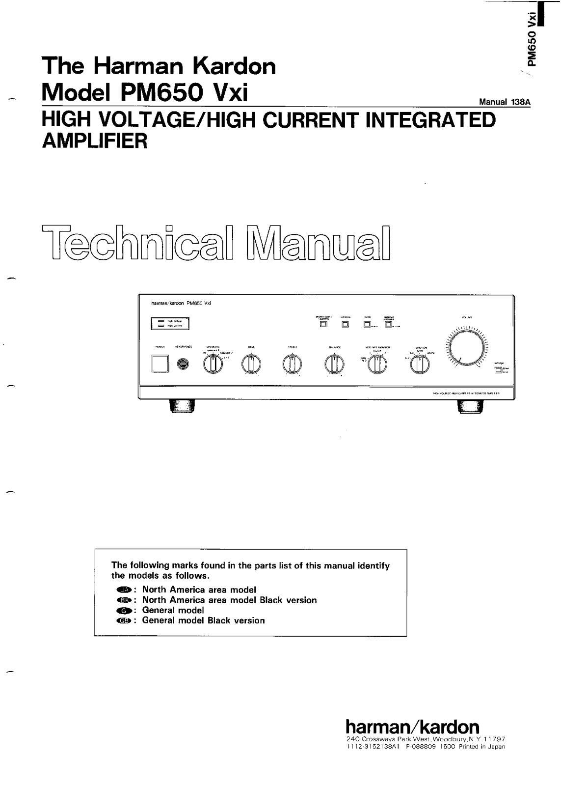 Harman Kardon PM-650-VXI Service manual