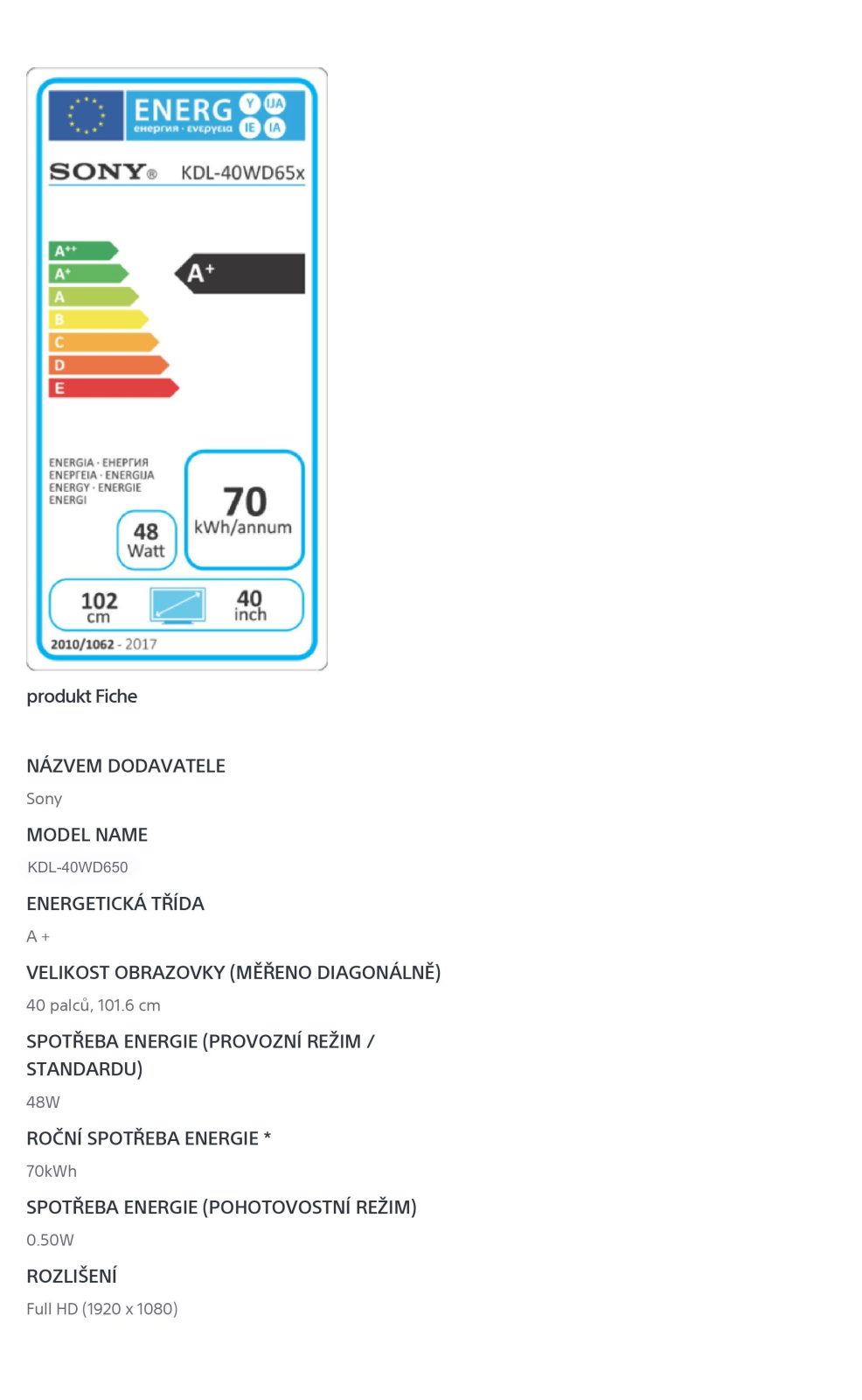 Sony KDL-40WD650B User Manual