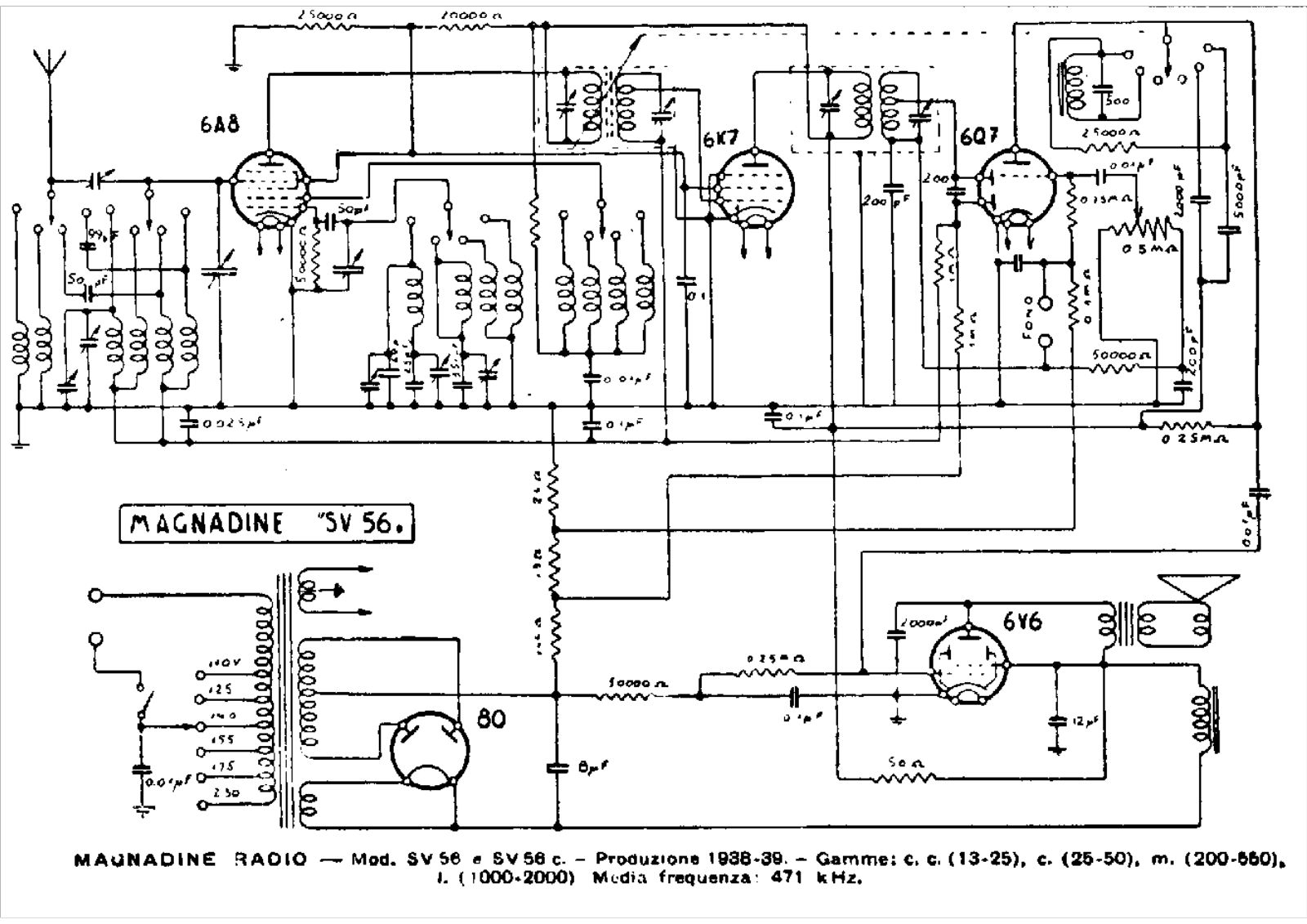 Magnadyne sv58, sv58c schematic