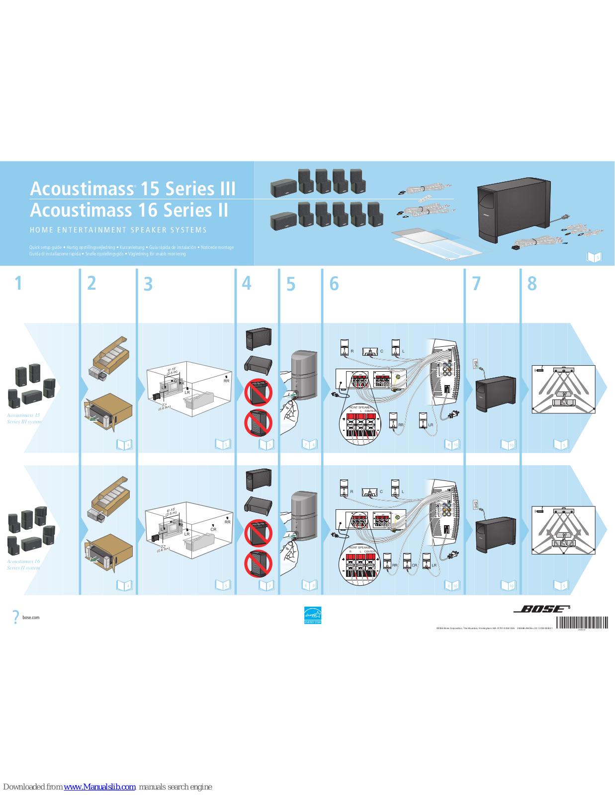 Bose Acoustimass 16 Series II, Acoustimass 16 III Quick Setup Manual