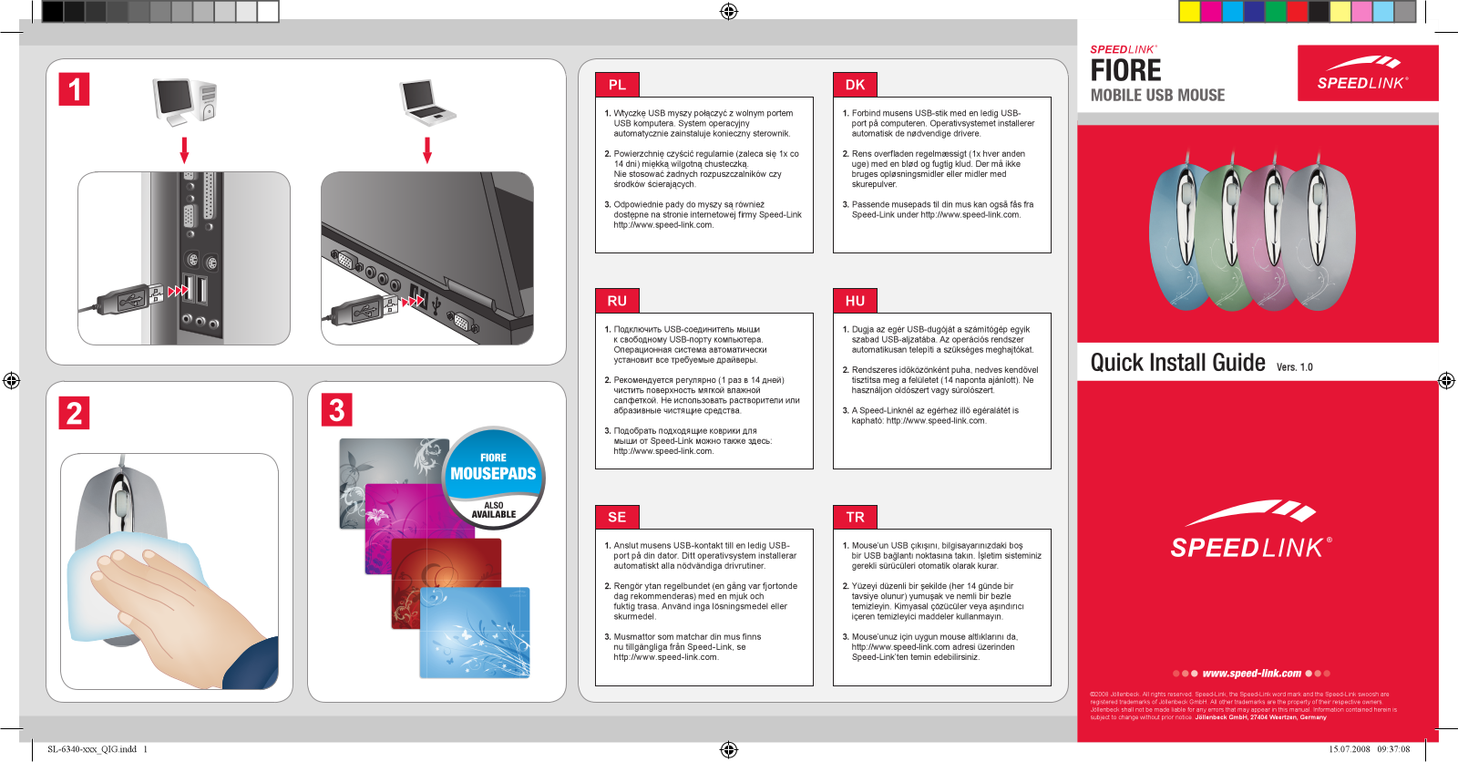 SpeedLink SL-6340-SGN quick install guide