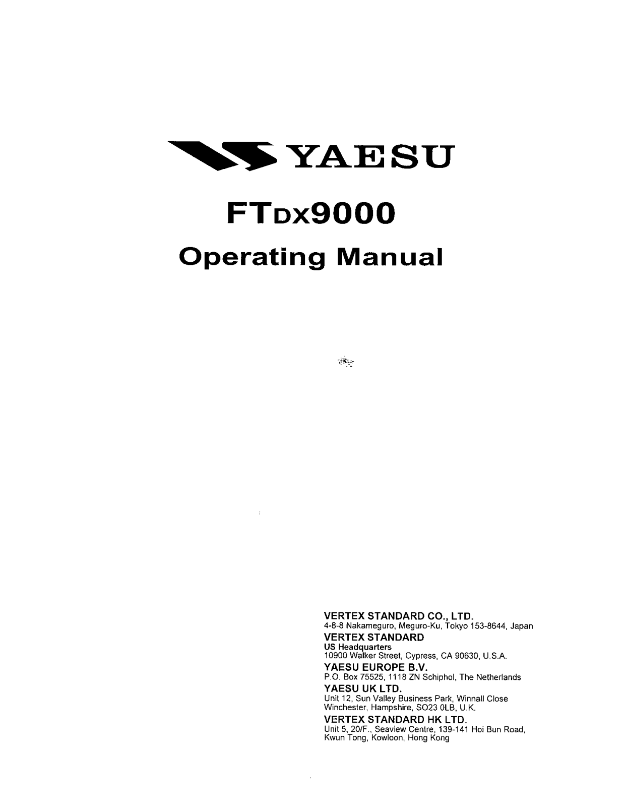 Yaesu Musen 20101X60 Users manual