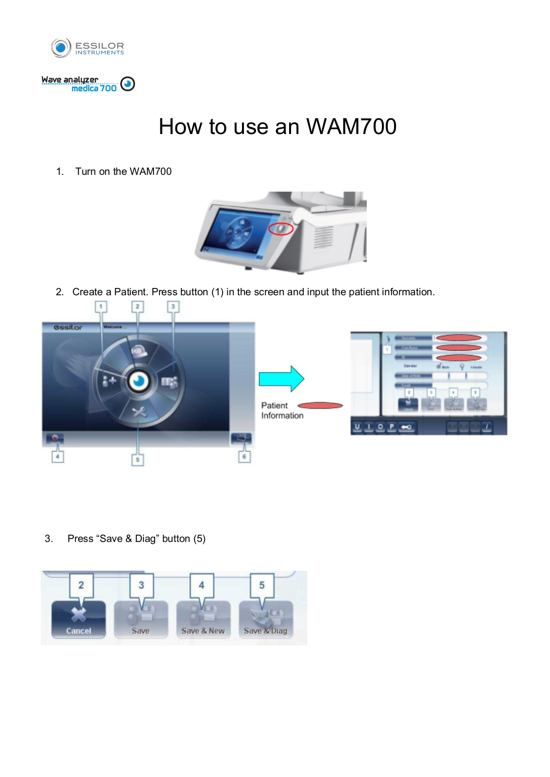 Essilor WAM700 How To Use Manual