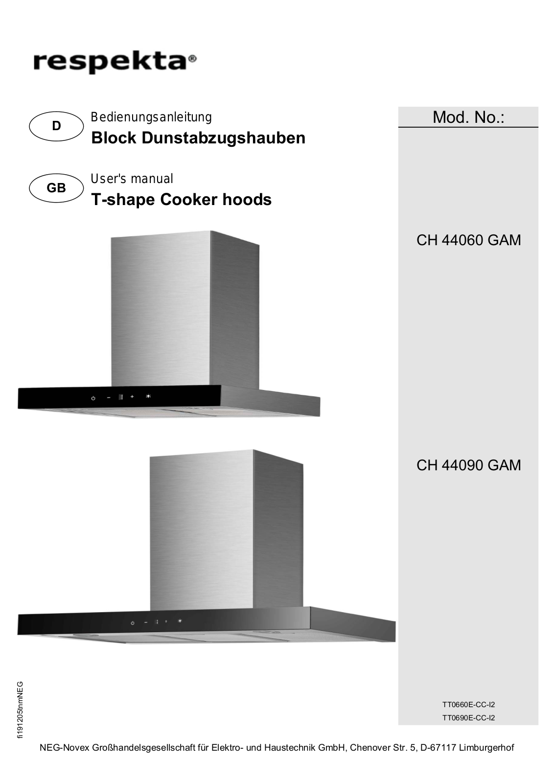 RESPEKTA CH 44060-60 GAM operation manual