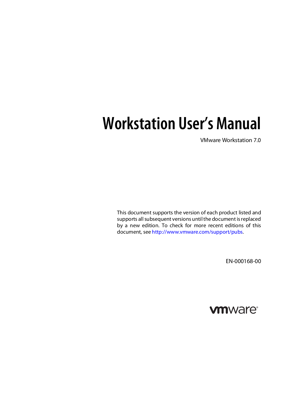 VMware Workstation - 7.0 User’s Manual