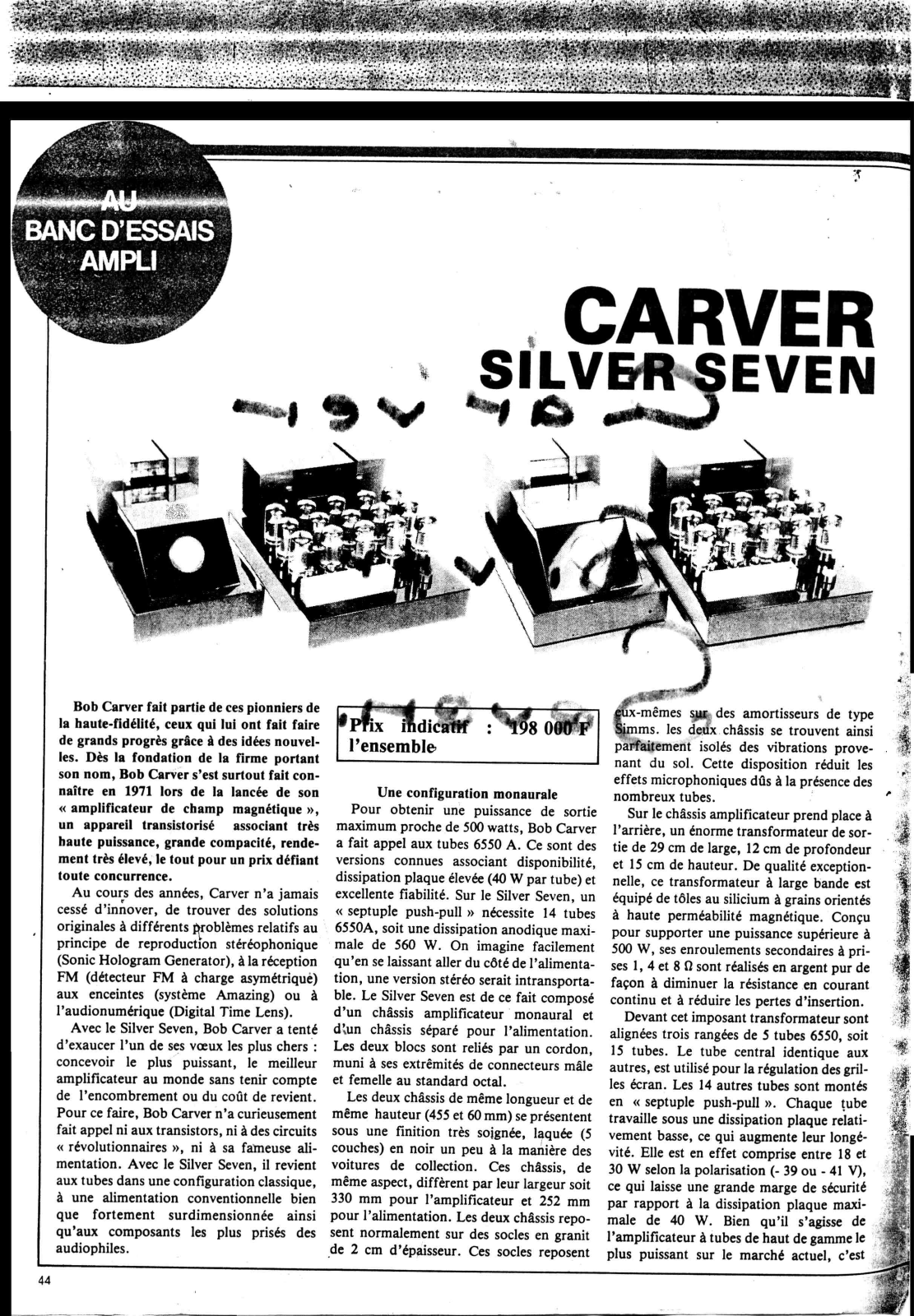 Carver Silver 7-T Brochure