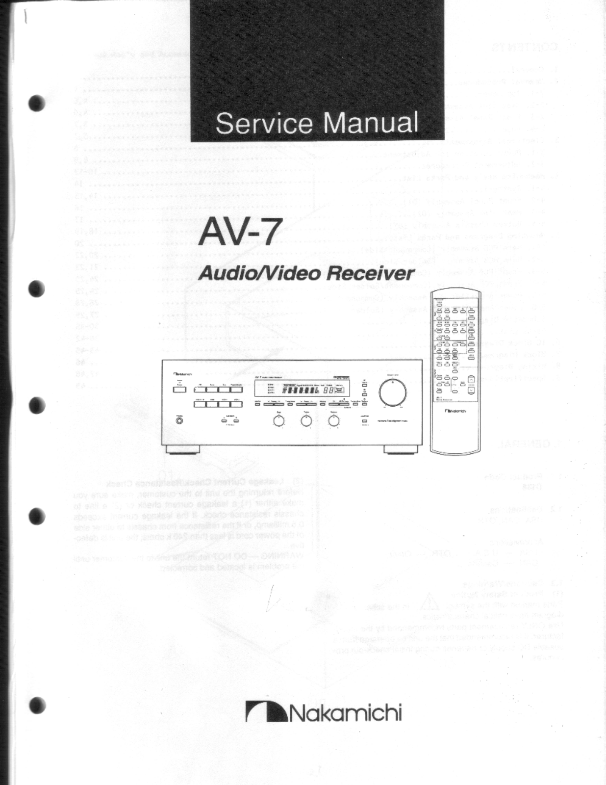 Nakamichi AV-7 Service Manual