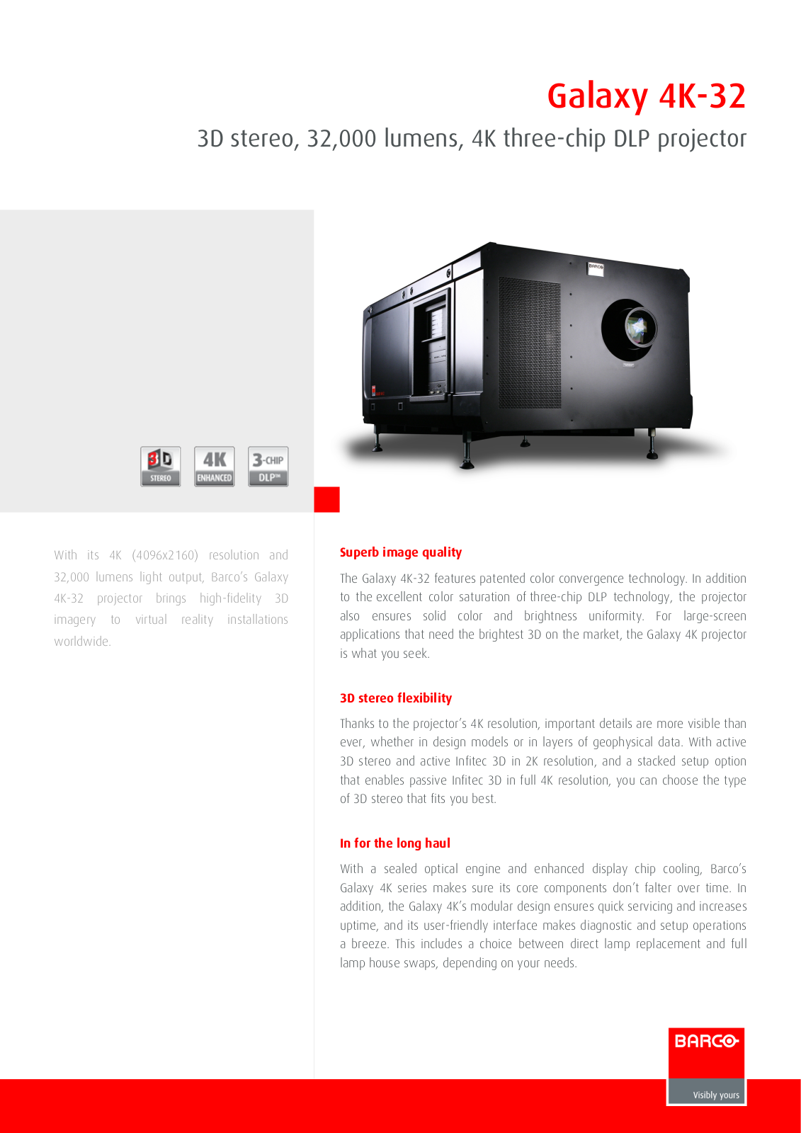 Barco Galaxy 4K-32 Product Sheet