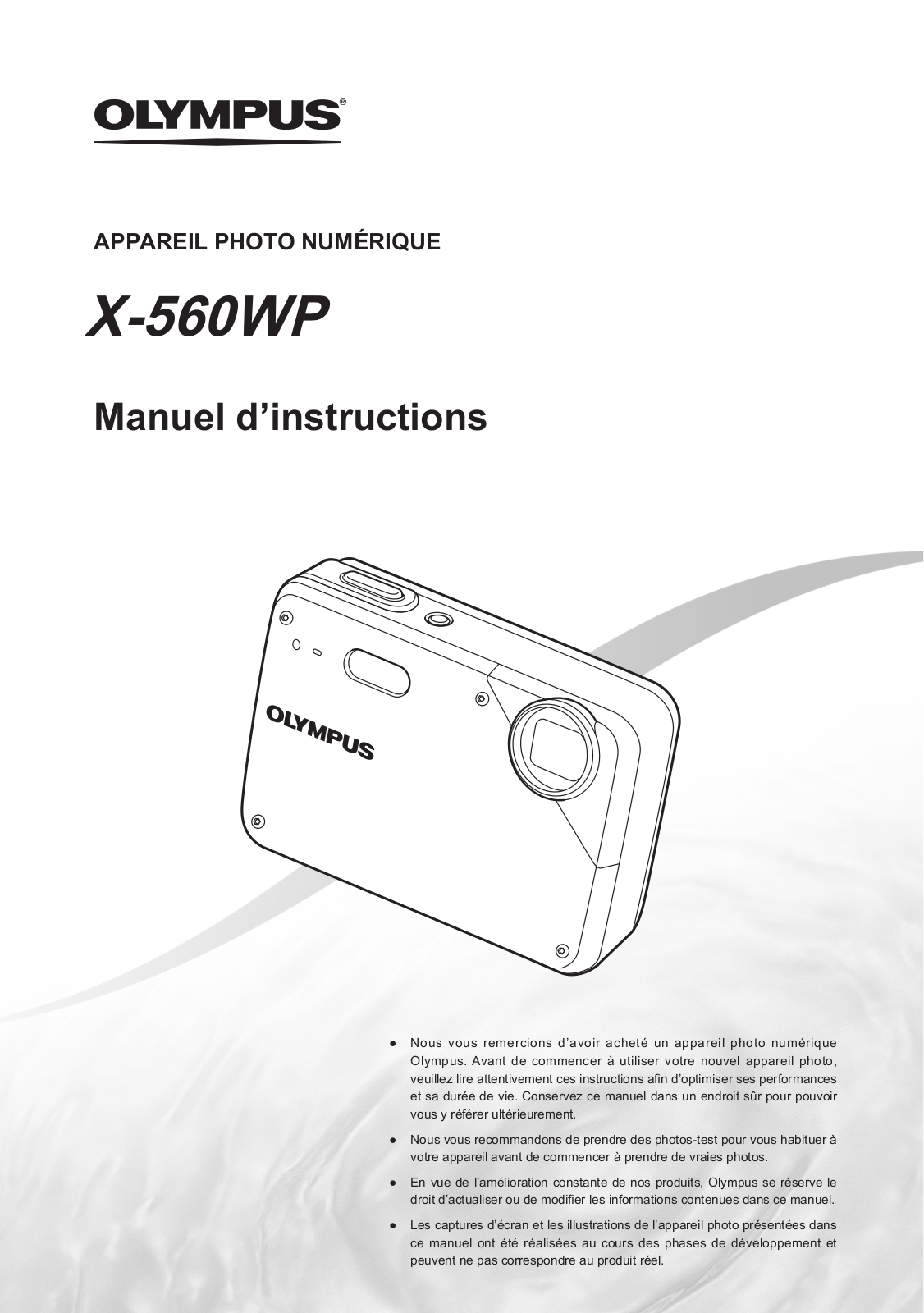 OLYMPUS X-560WP User Manual