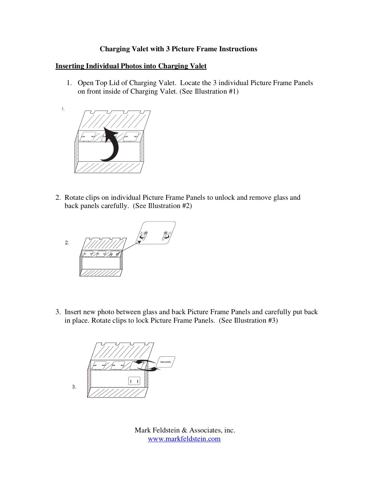 Mark Feldstein Tri-Frame Charging Valet User Manual