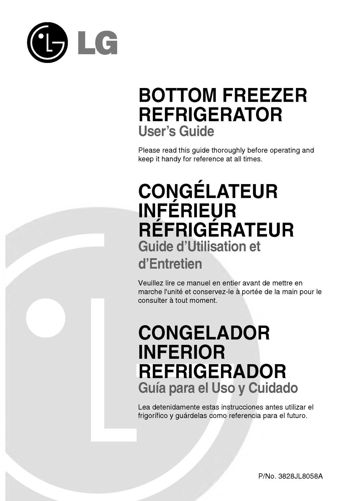 LG GR-F258JTT User Manual